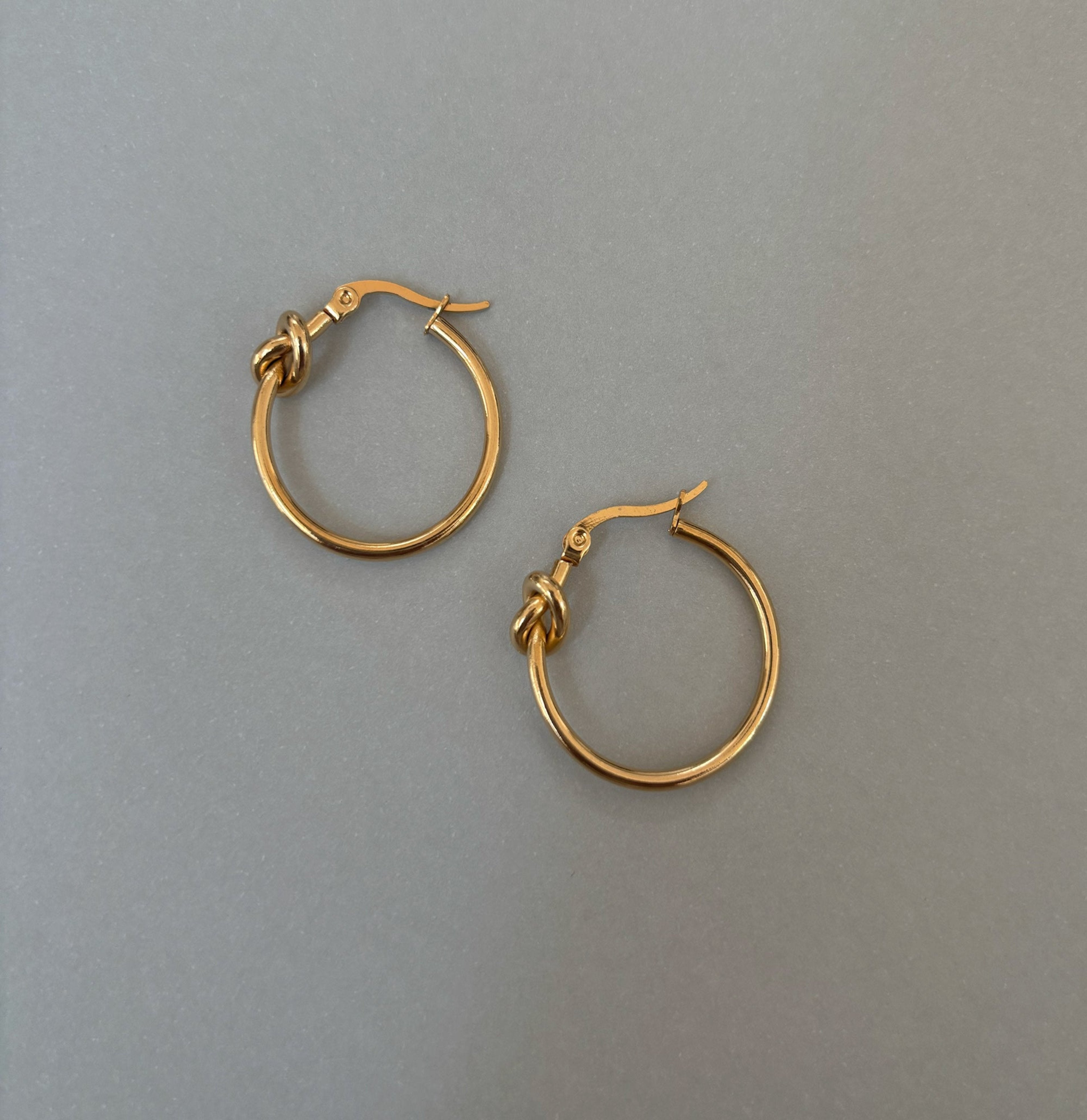 gold knot hoop earrings waterproof jewelry