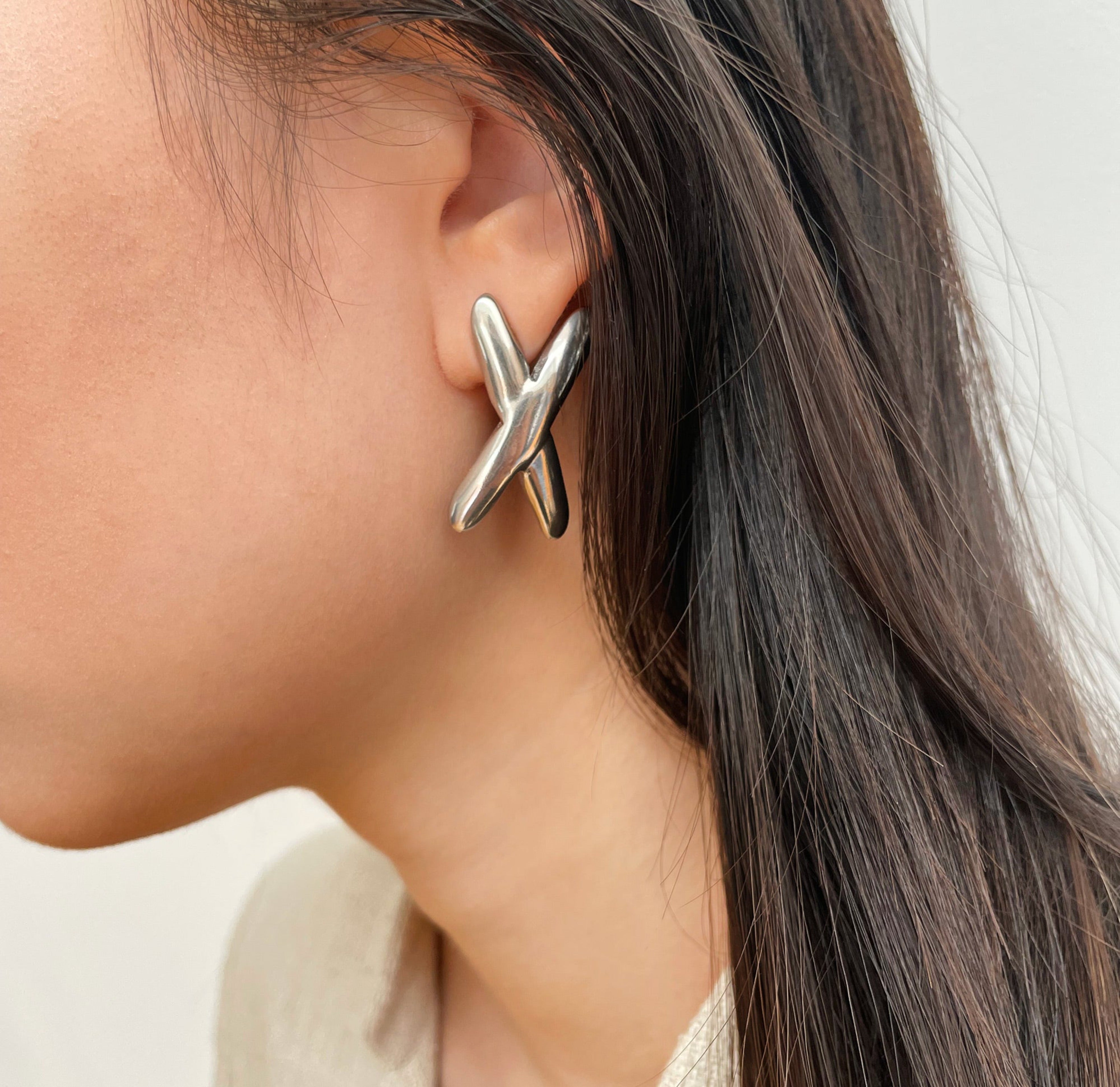 Etta Silver X Earrings - Waterproof Earrings