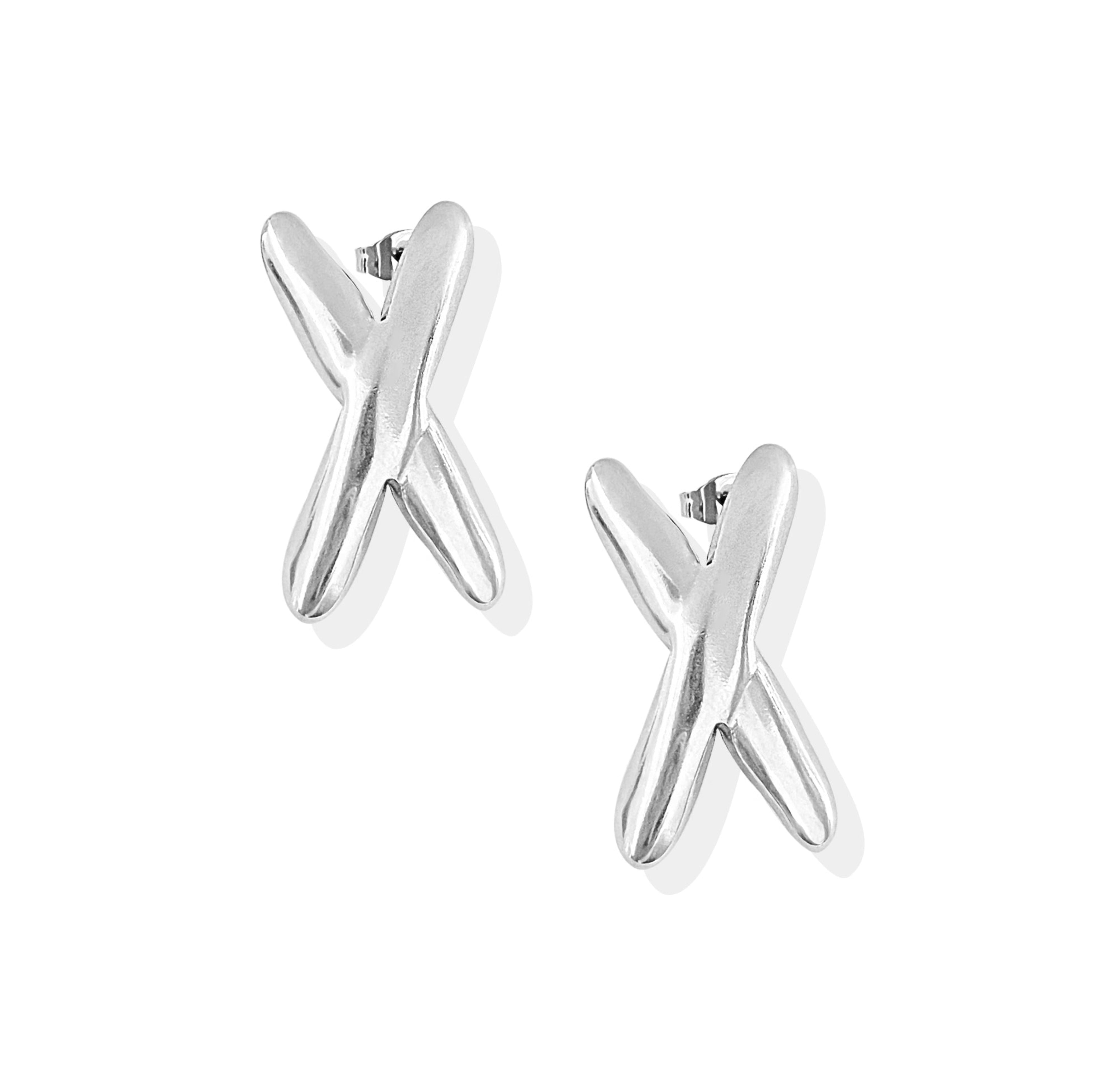 Etta Silver X Earrings - Waterproof Earrings
