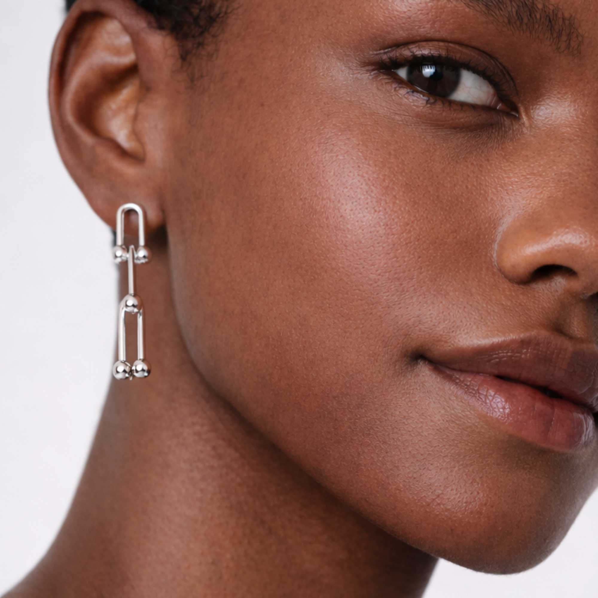 FLORENCE SILVER HARDWARE CHAIN EARRINGS