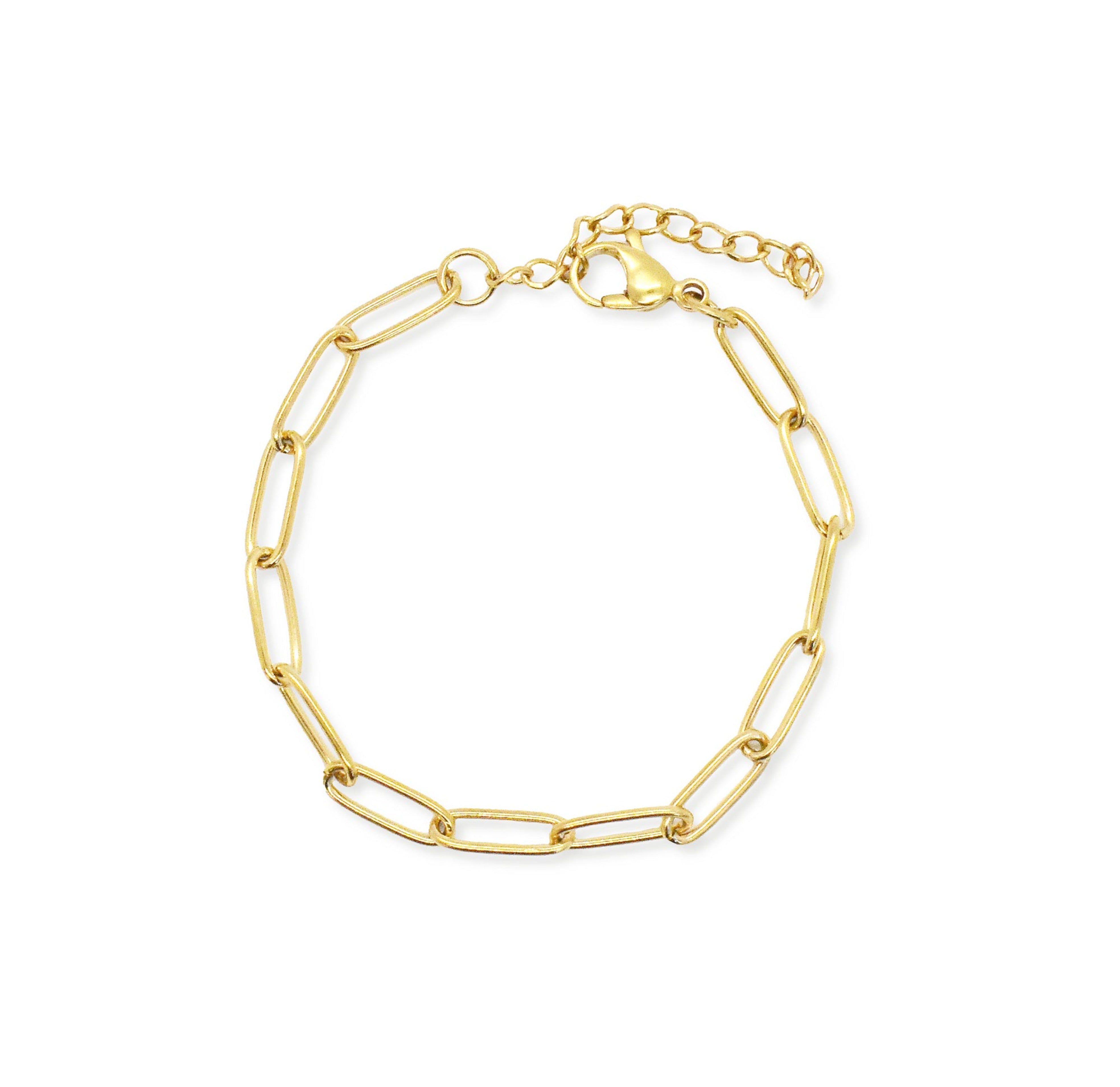 gold paperclip bracelet waterproof jewelry