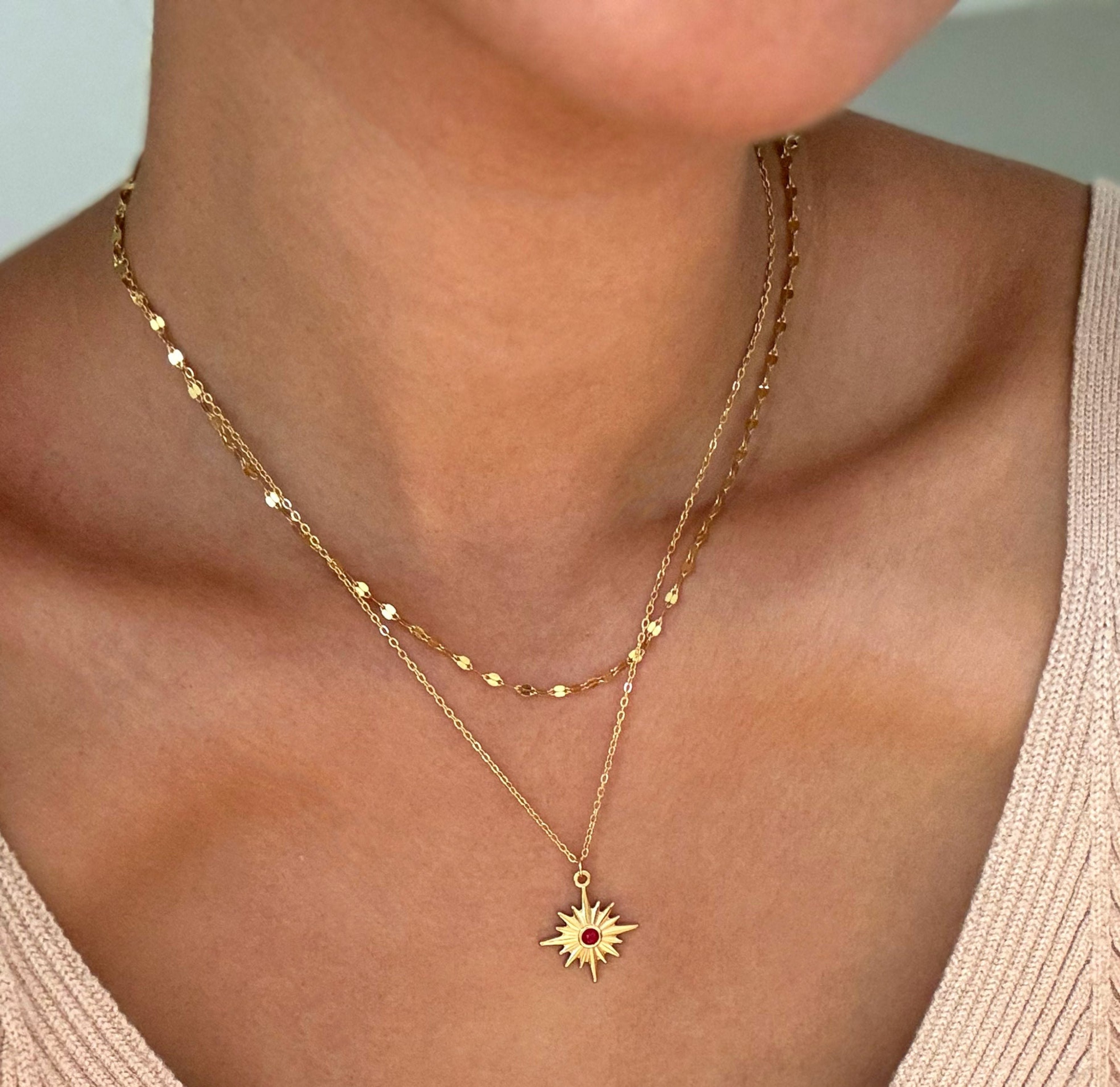 gold starburst pendant necklace waterproof jewelry sample sale