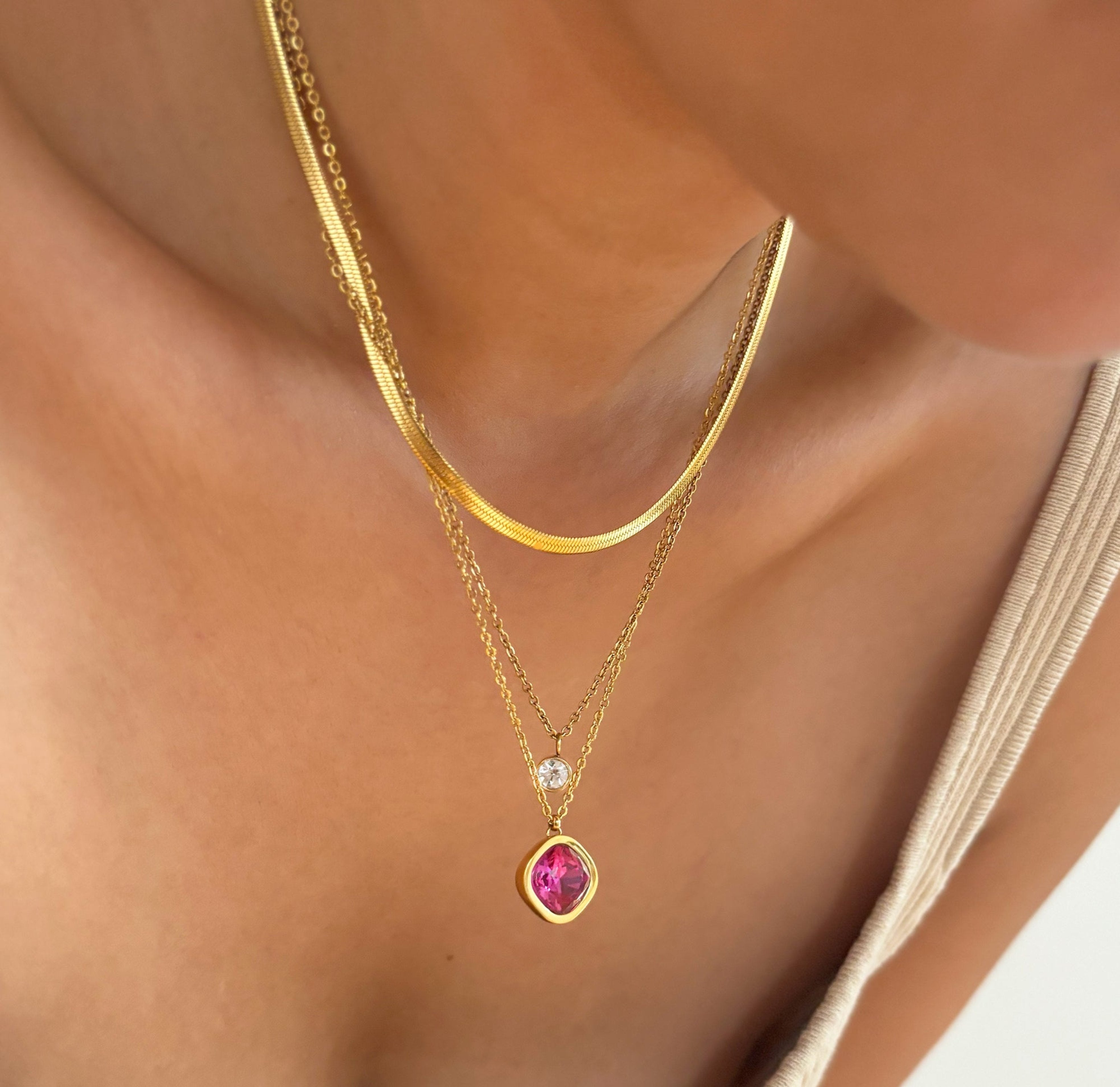 july birthstone pendant necklace waterproof jewelry