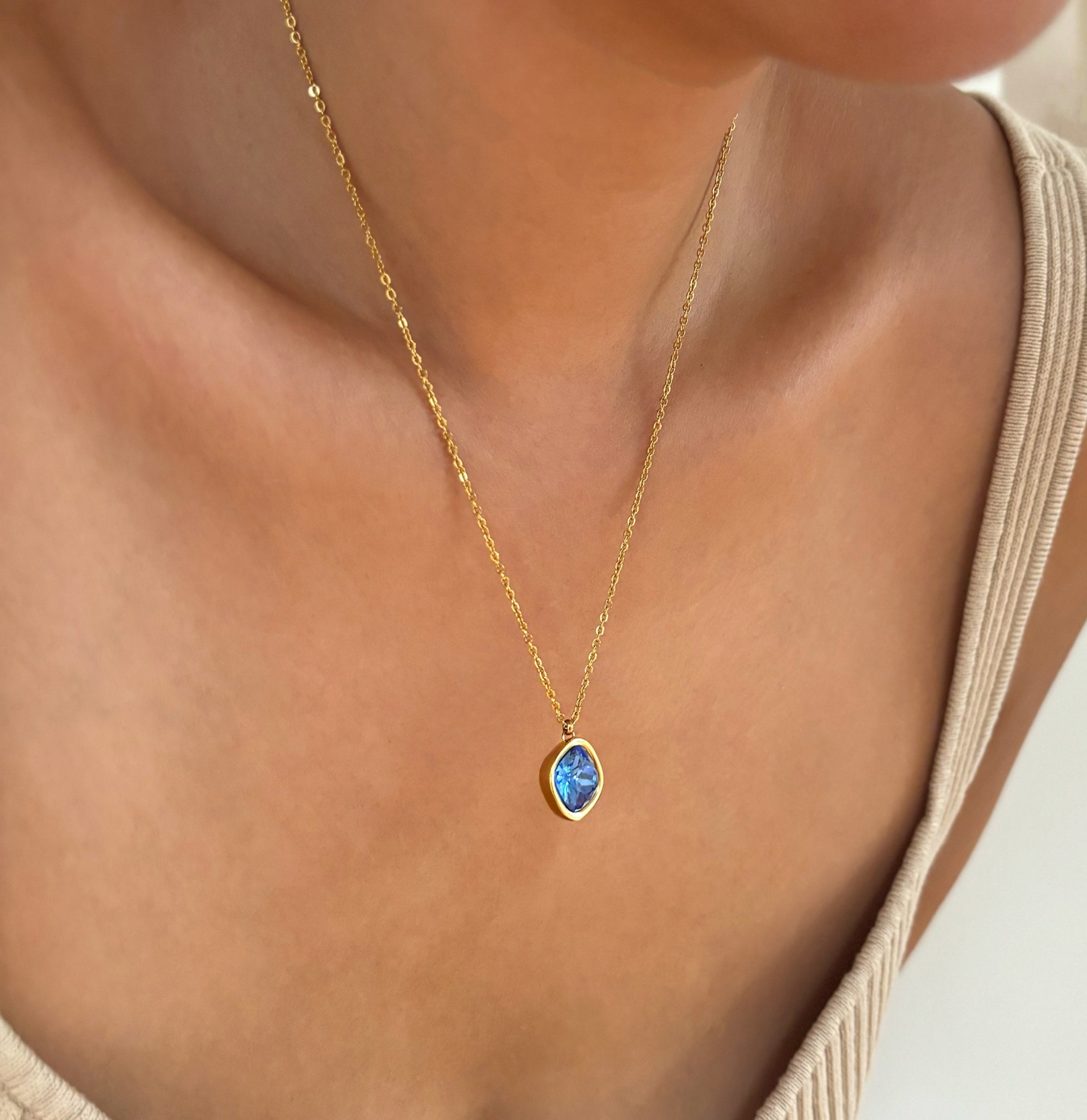 september-birthstone-necklace-jewelry-waterproof jewelry