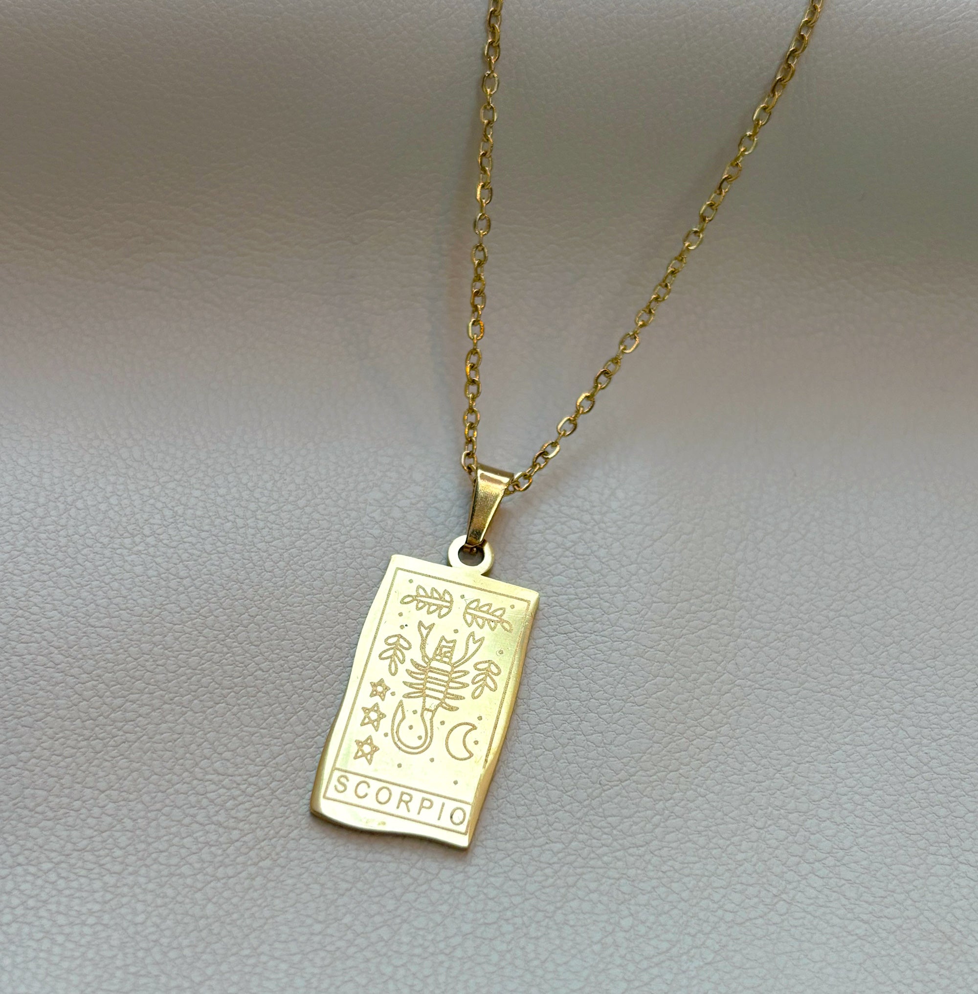 gold zodiac pendant necklace scorpio waterproof jewelry 