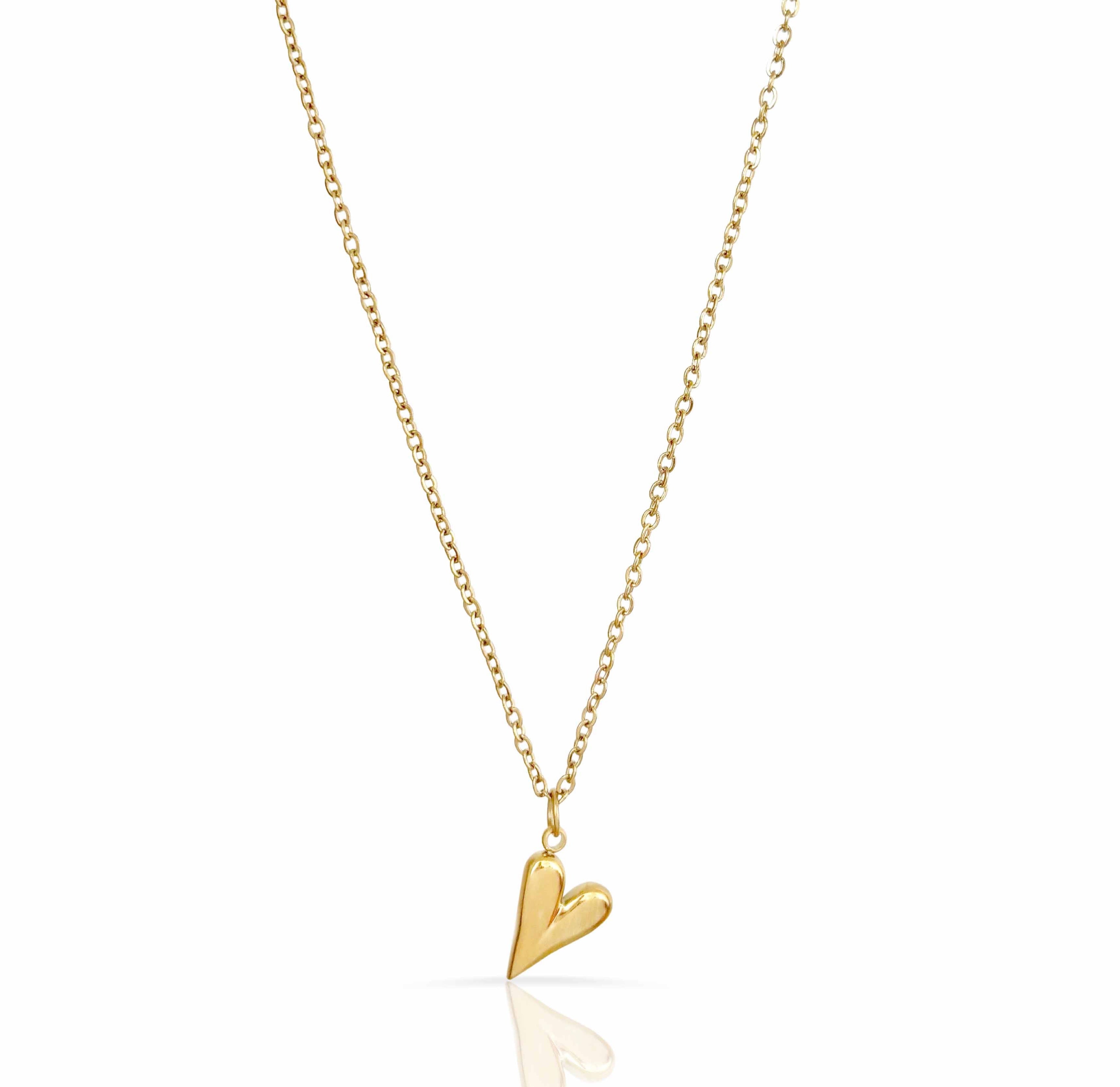 Dainty gold heart necklace hotsell