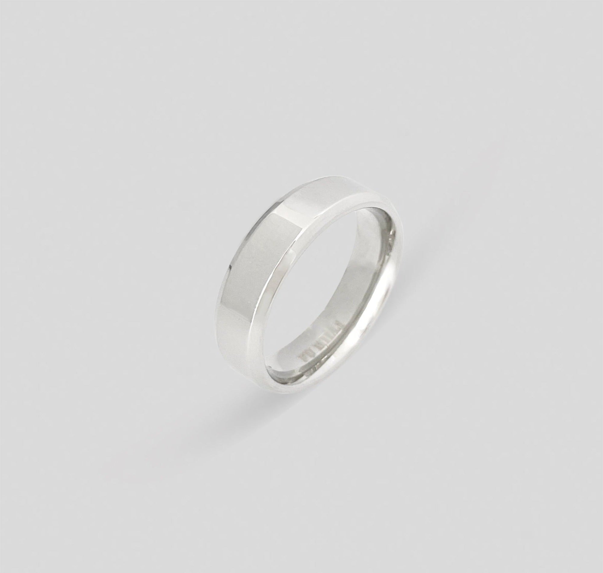 thick silver ring band mens waterproof jewelry