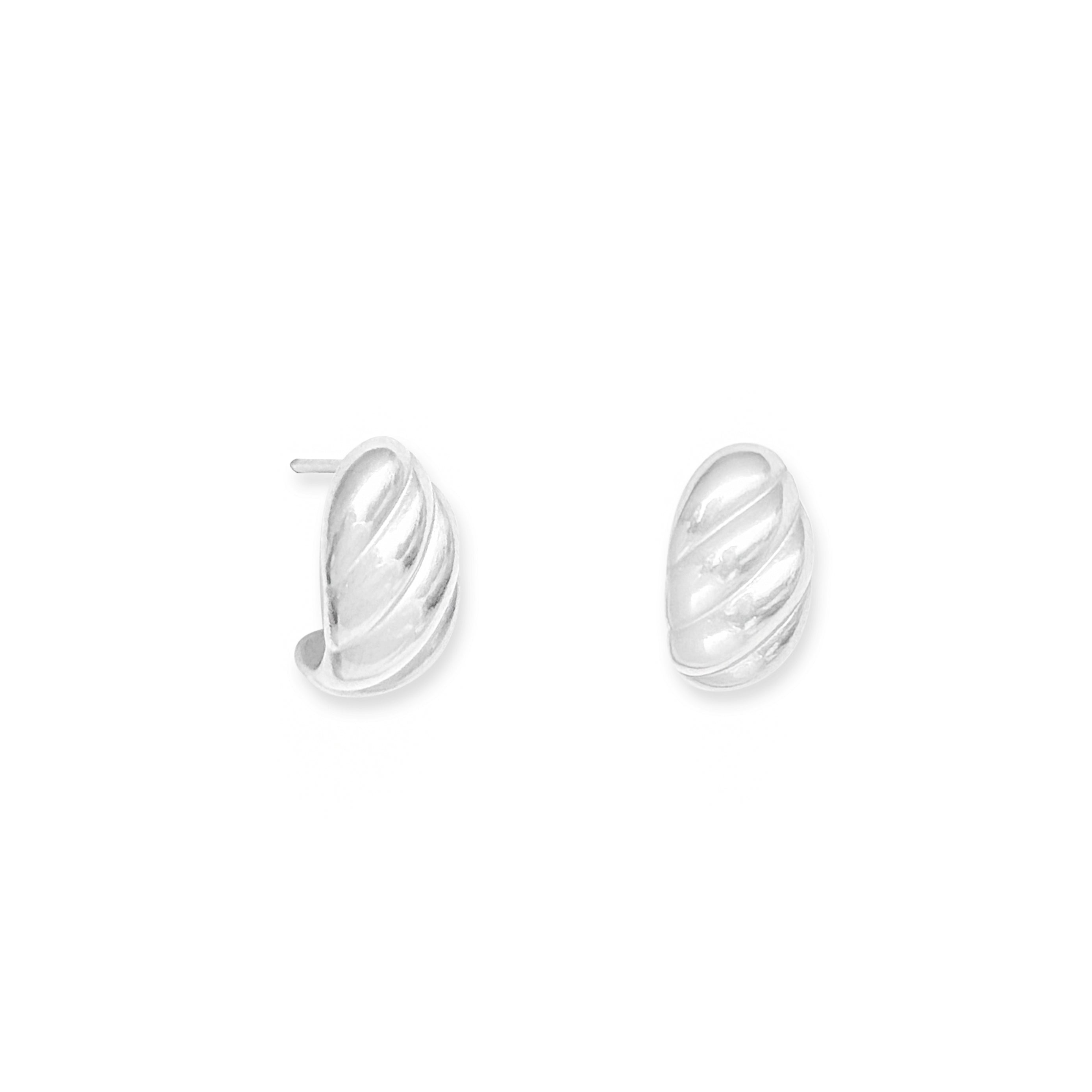 MARGAUX SILVER CROISSANT STUD EARRINGS