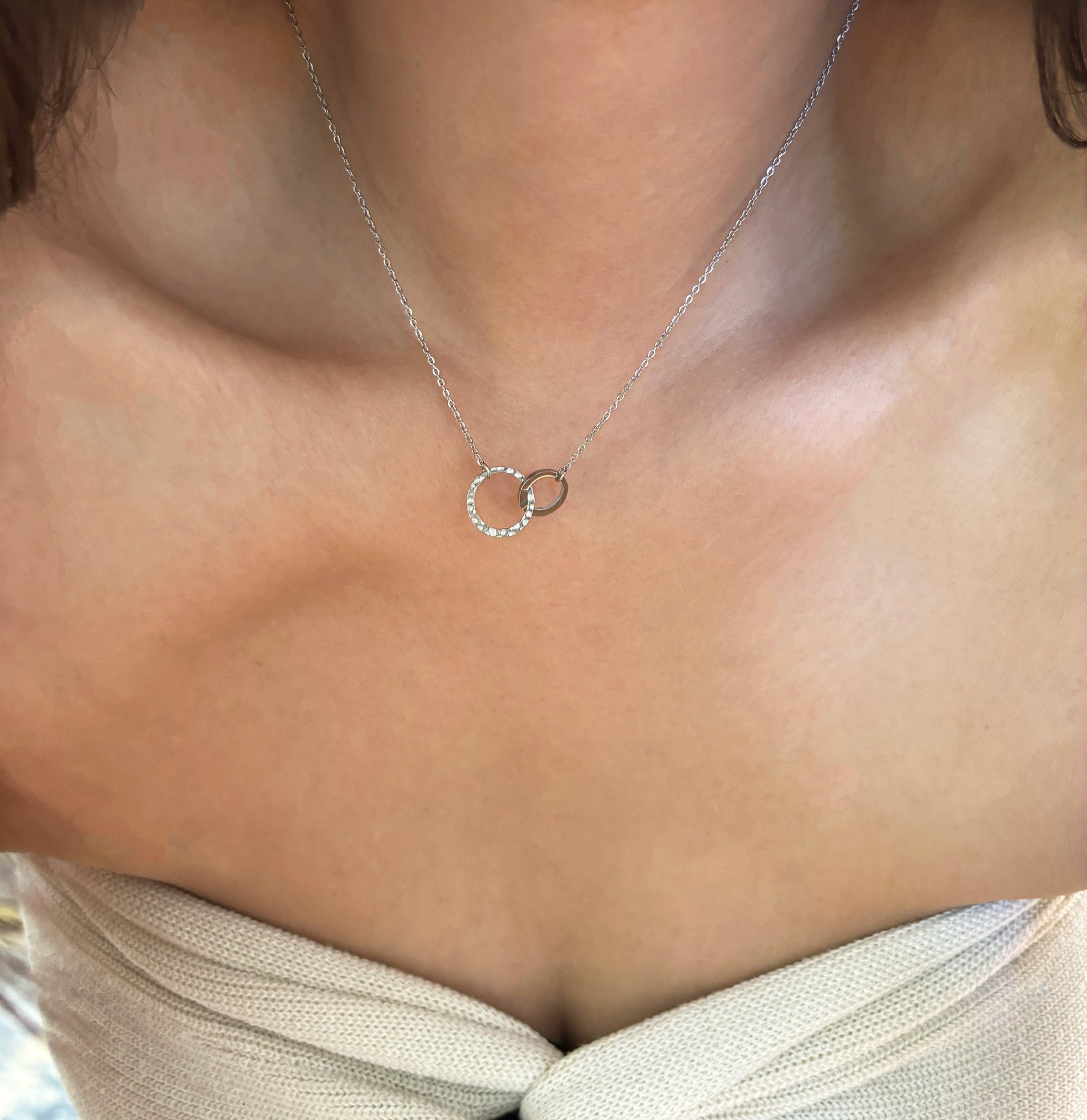 silver dainty unity necklace tarnish free