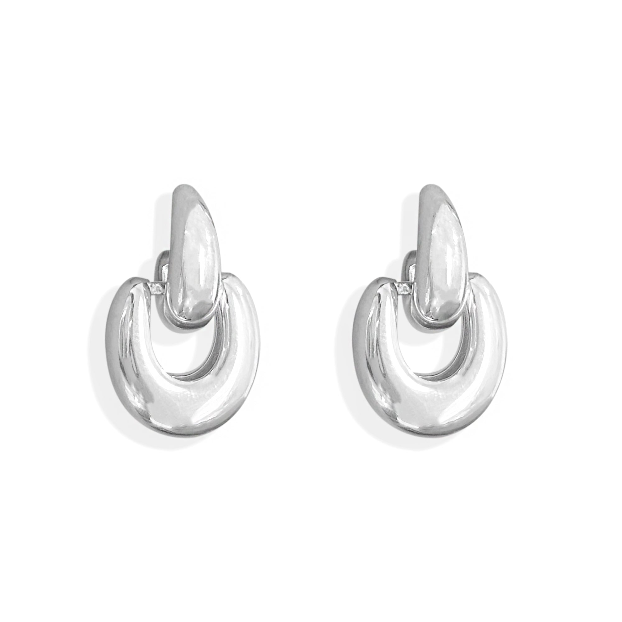 PRESLEY SILVER DOOR KNOCKER EARRINGS