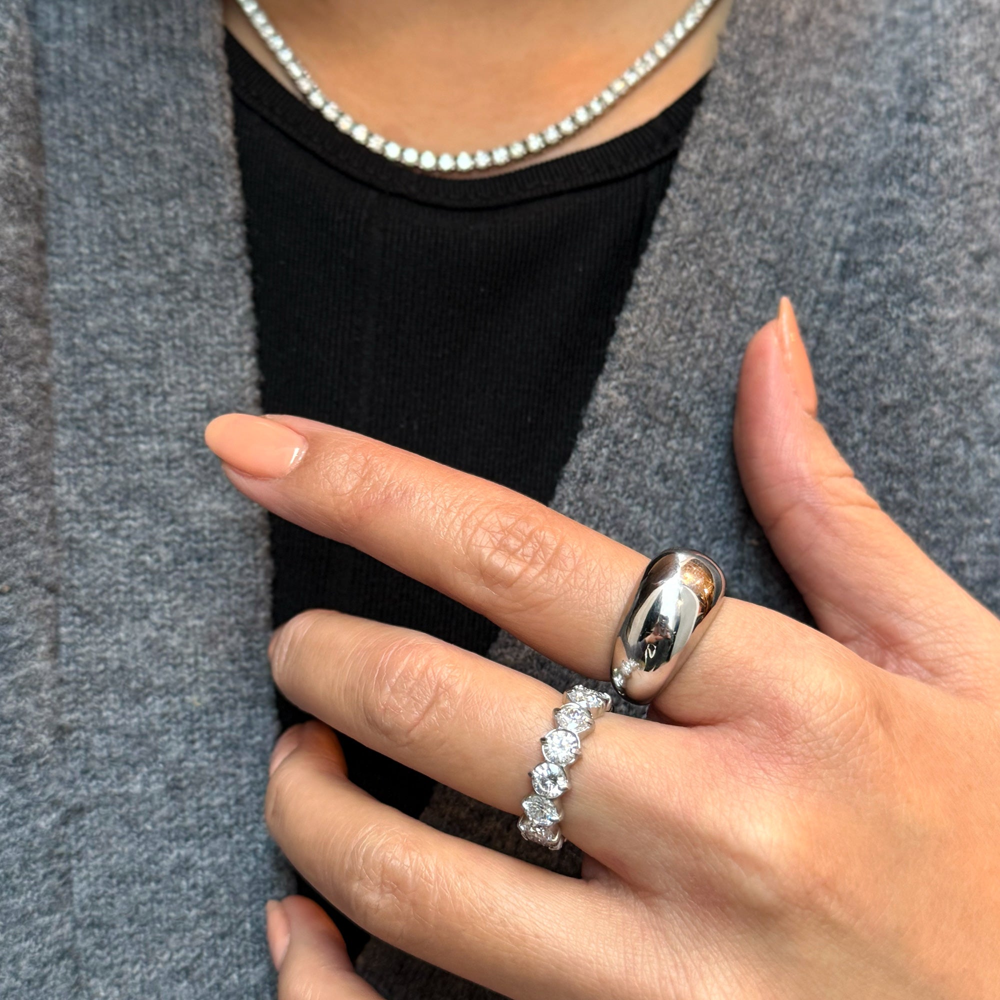Everleigh Silver Eternity Ring | Waterproof Jewelry – Mai Désirée