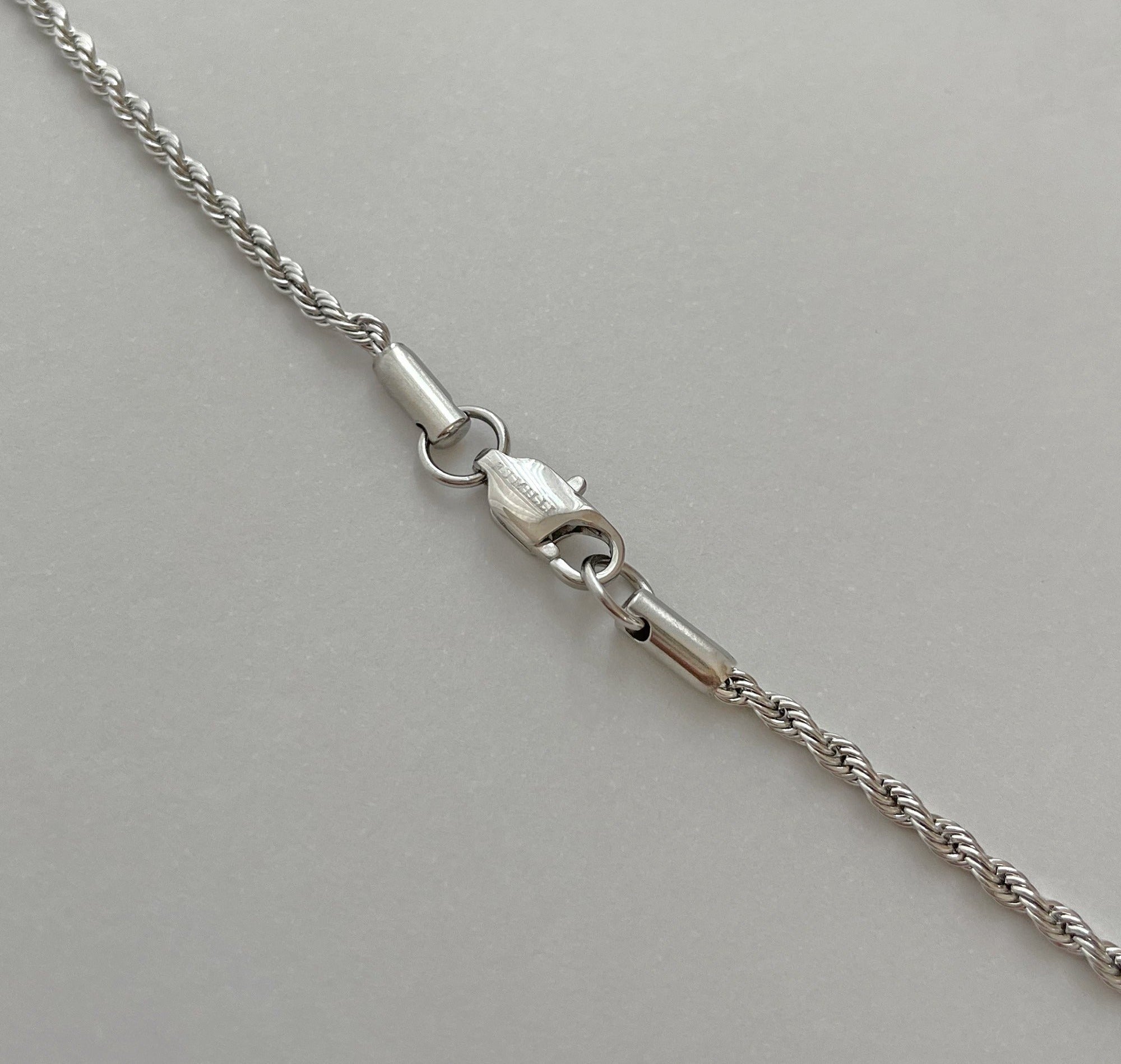 thin silver rope chain necklace mens waterproof jewelry