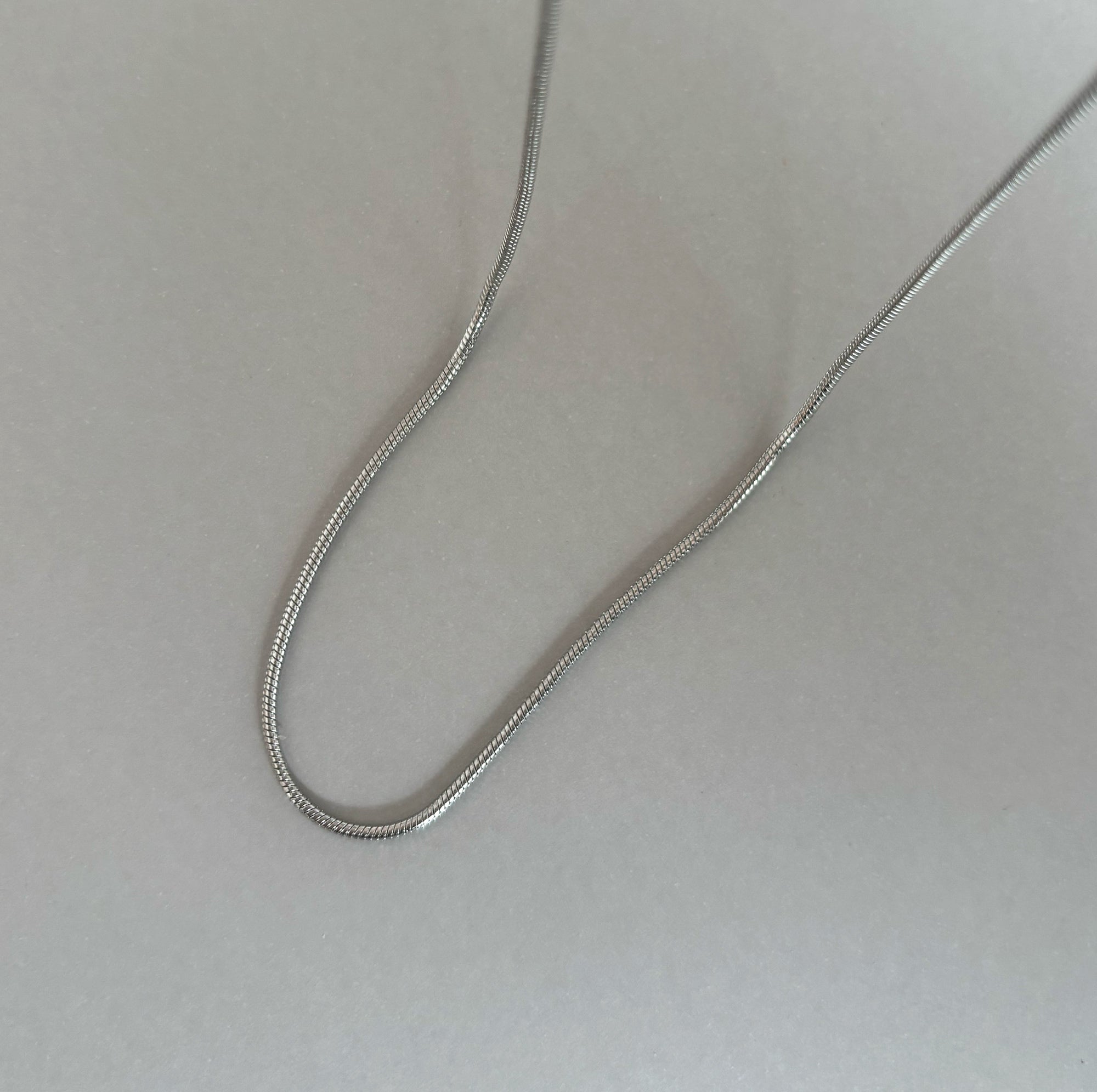 THIN SILVER SNAKE CHAIN NECKLACE