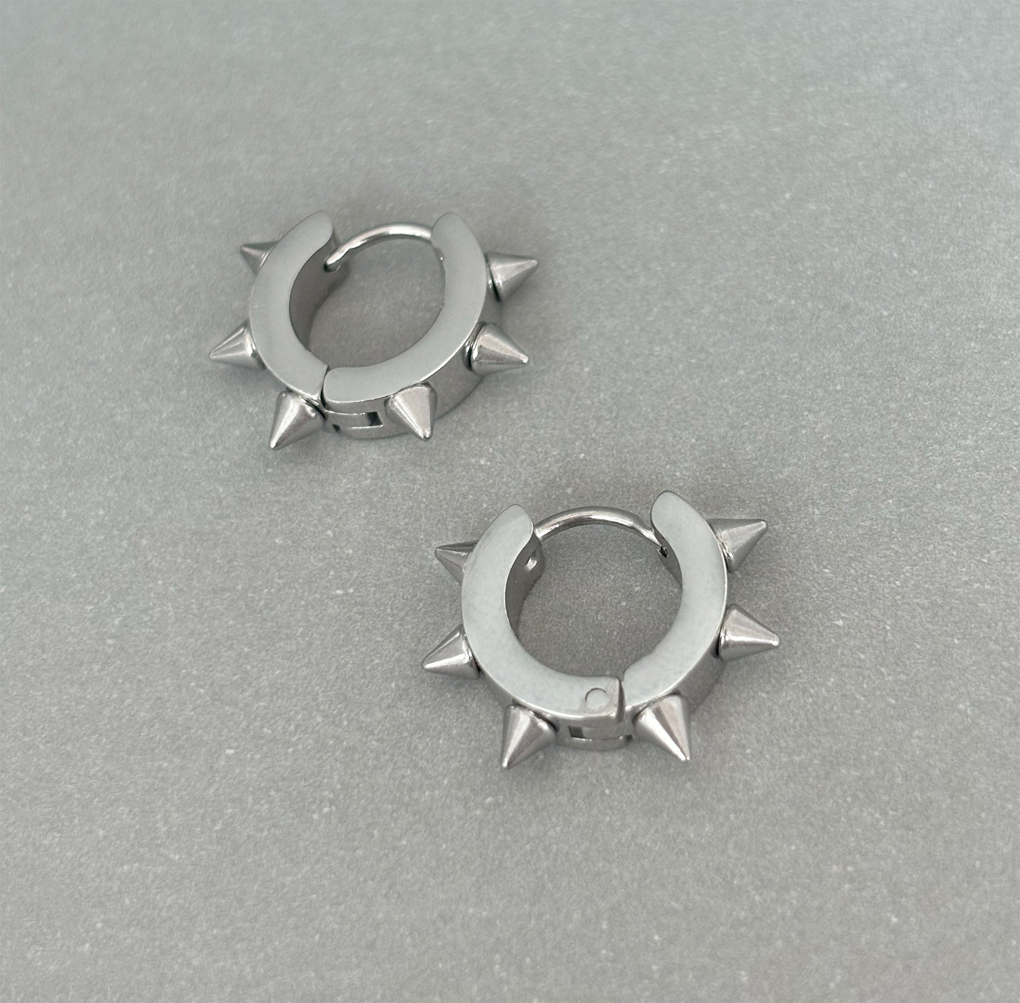 Chantel Silver Spike Huggie Earrings | Waterproof Jewelry – Mai
