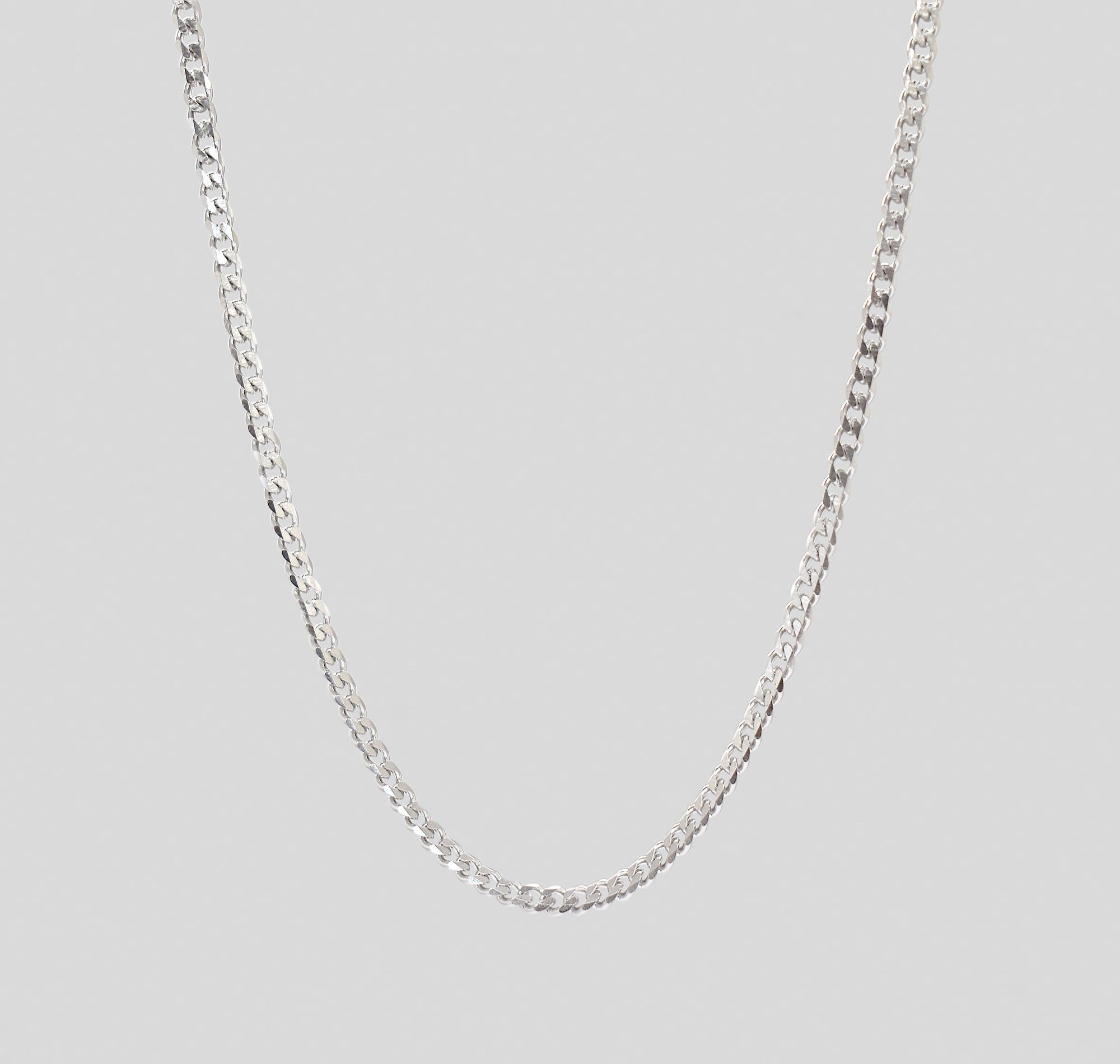 thin silver curb chain mens waterproof jewelry