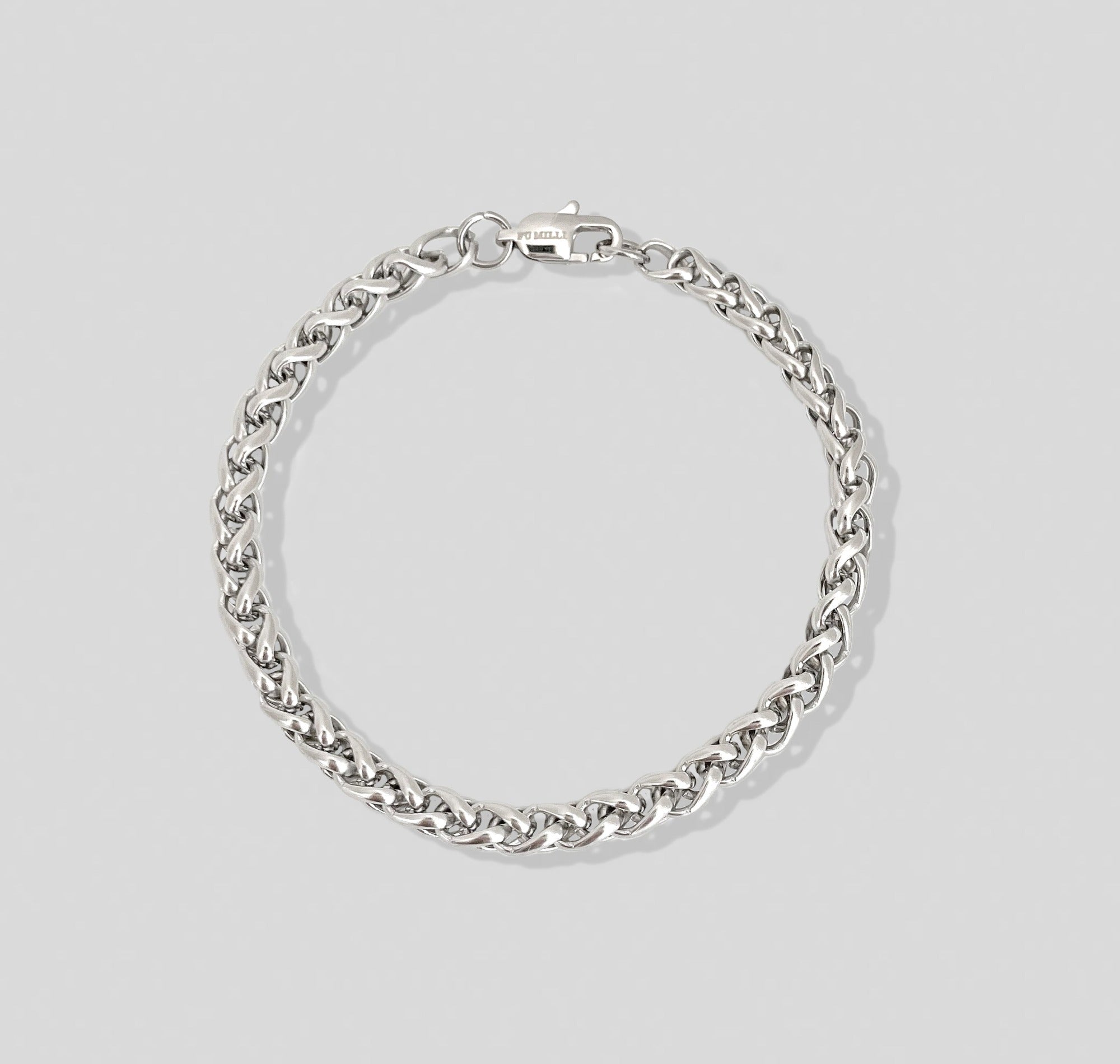 silver wheat chain bracelet mens waterproof jewelry