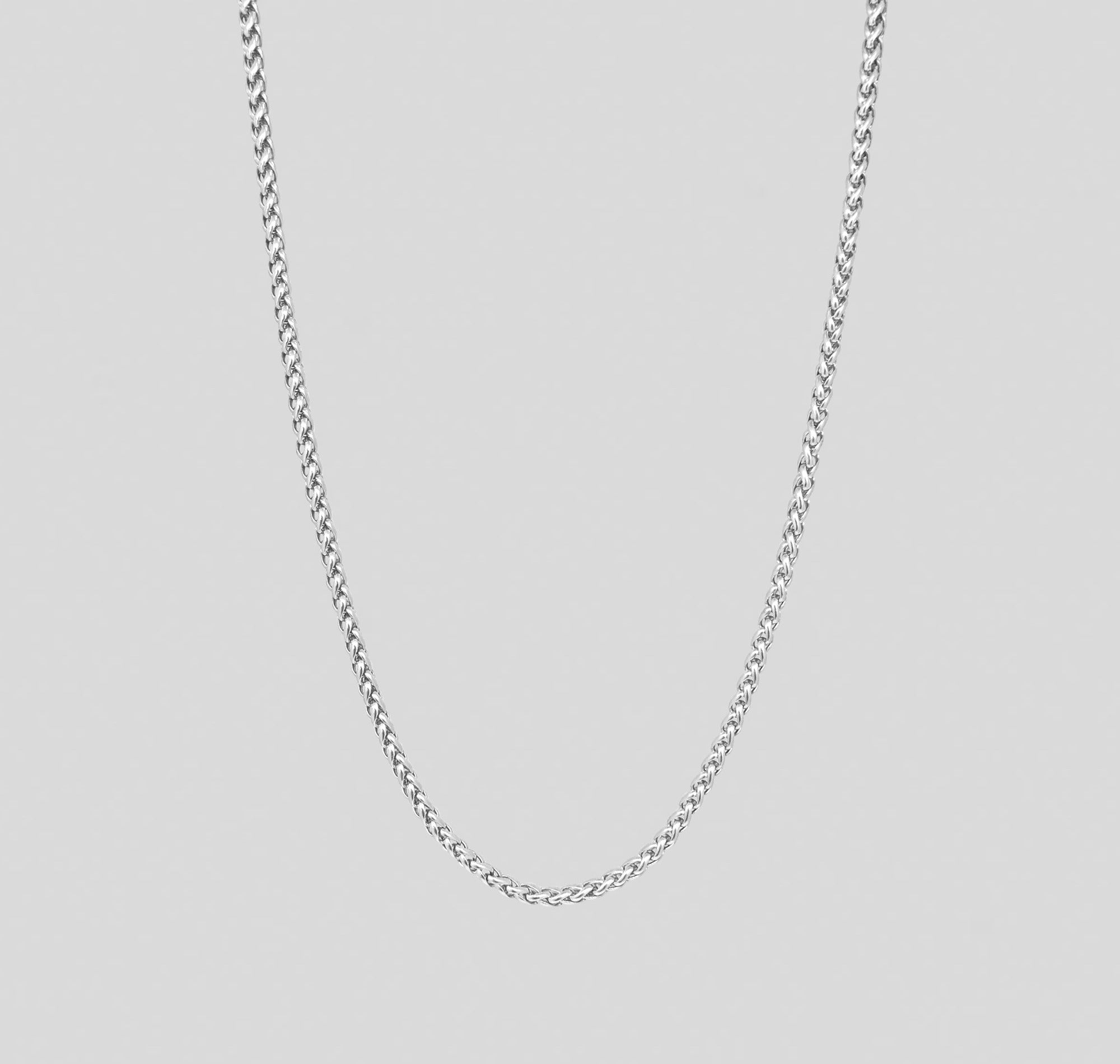 SILVER WHEAT CHAIN 2.3MM MENS WATERPROOF JEWELRY