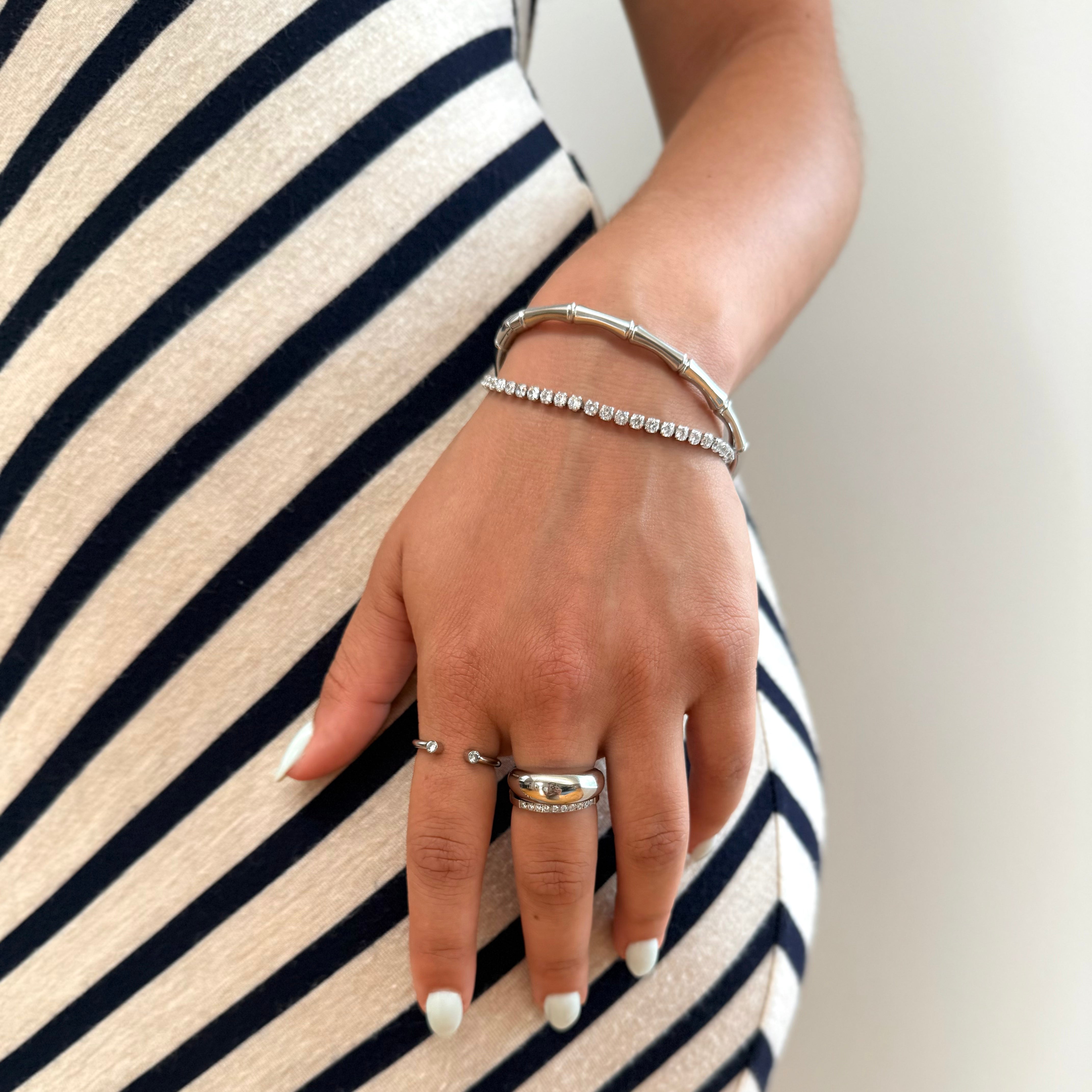 silver bracelet stack waterproof jewelry