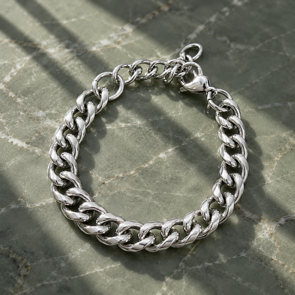 chunky silver chain bracelet