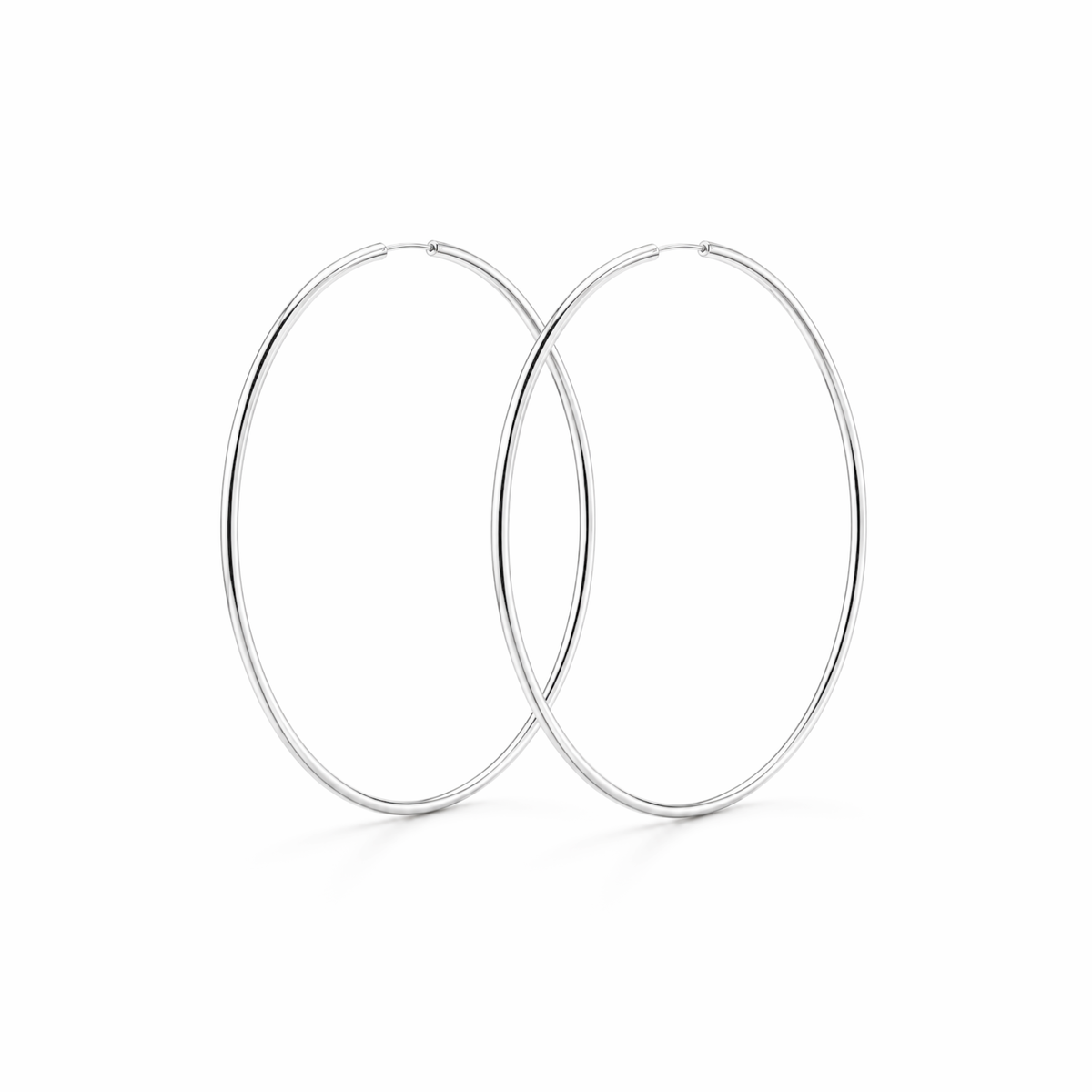 silver thin large hoop earrings tarnish free jewelry
