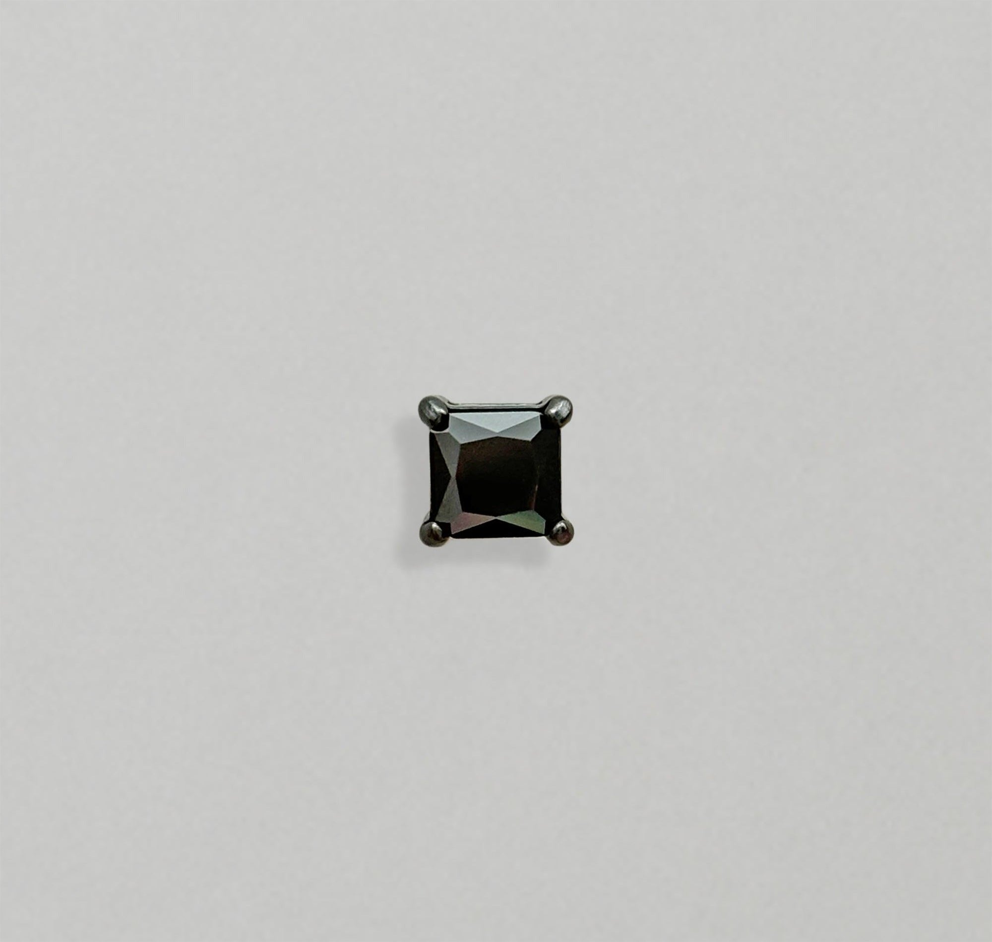 black sqaure diamond stud earrings mens waterproof jewelry