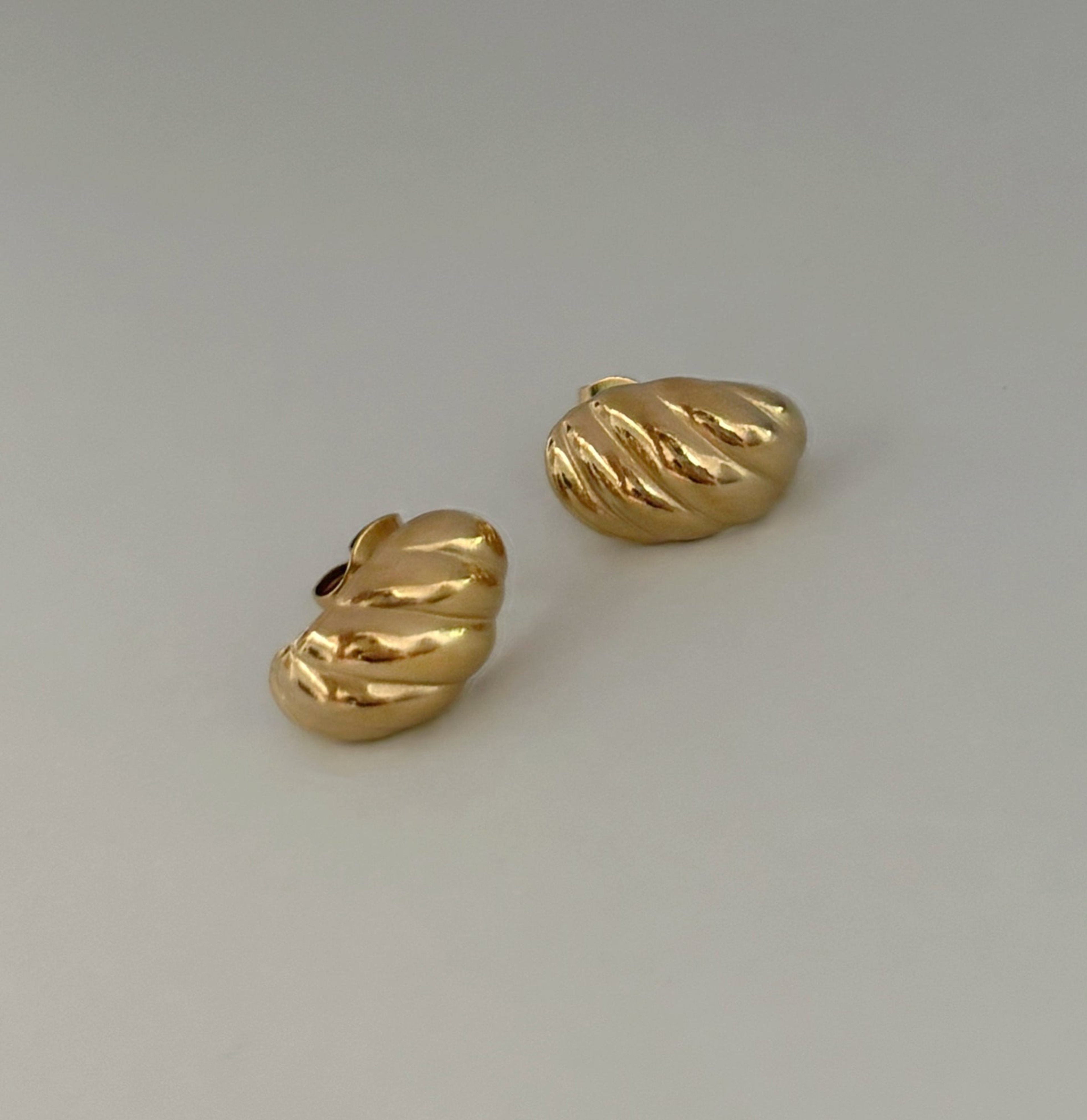 small gold croissant earrings waterproof jewelry