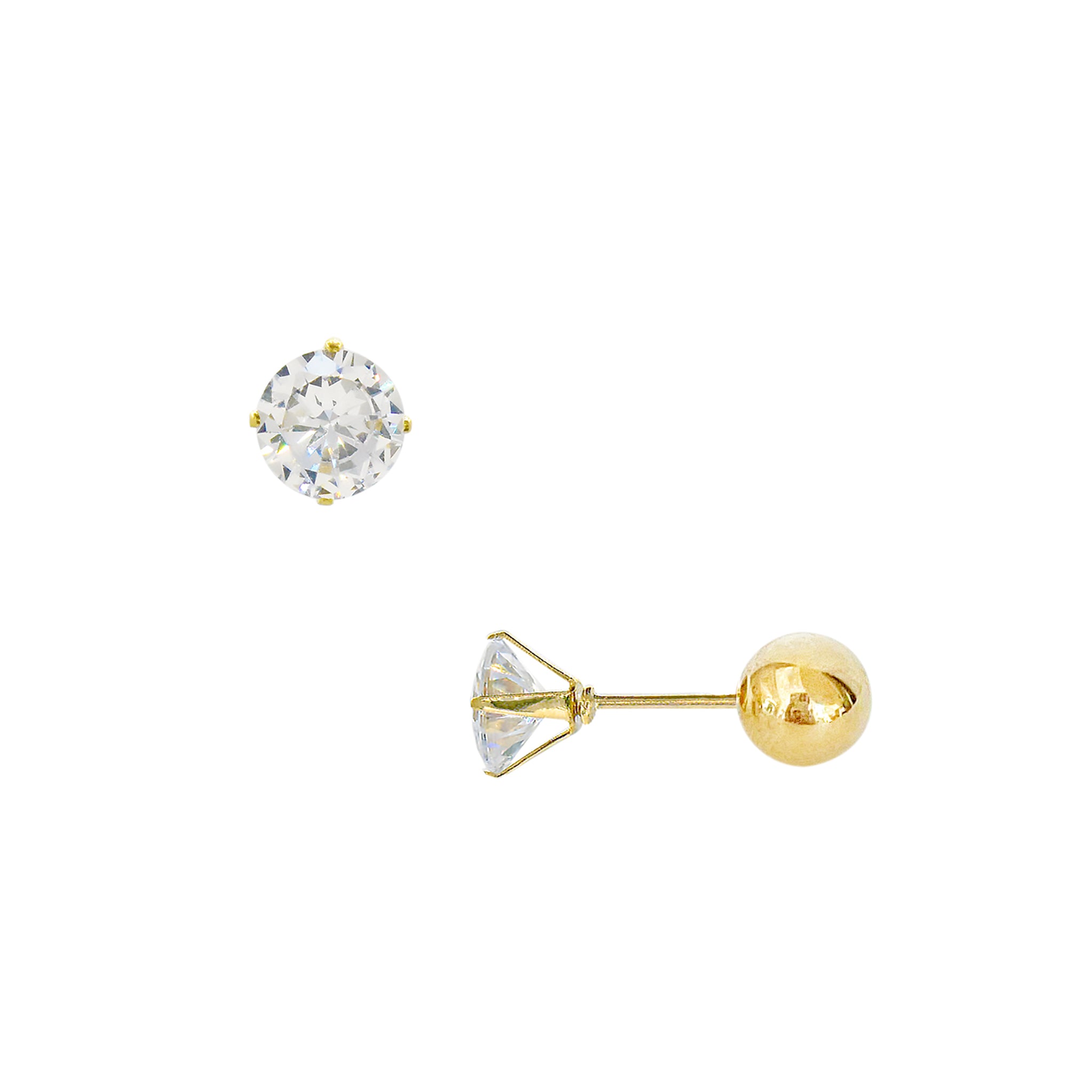 AVA GOLD COMFORT FIT CZ DIAMOND EARRINGS