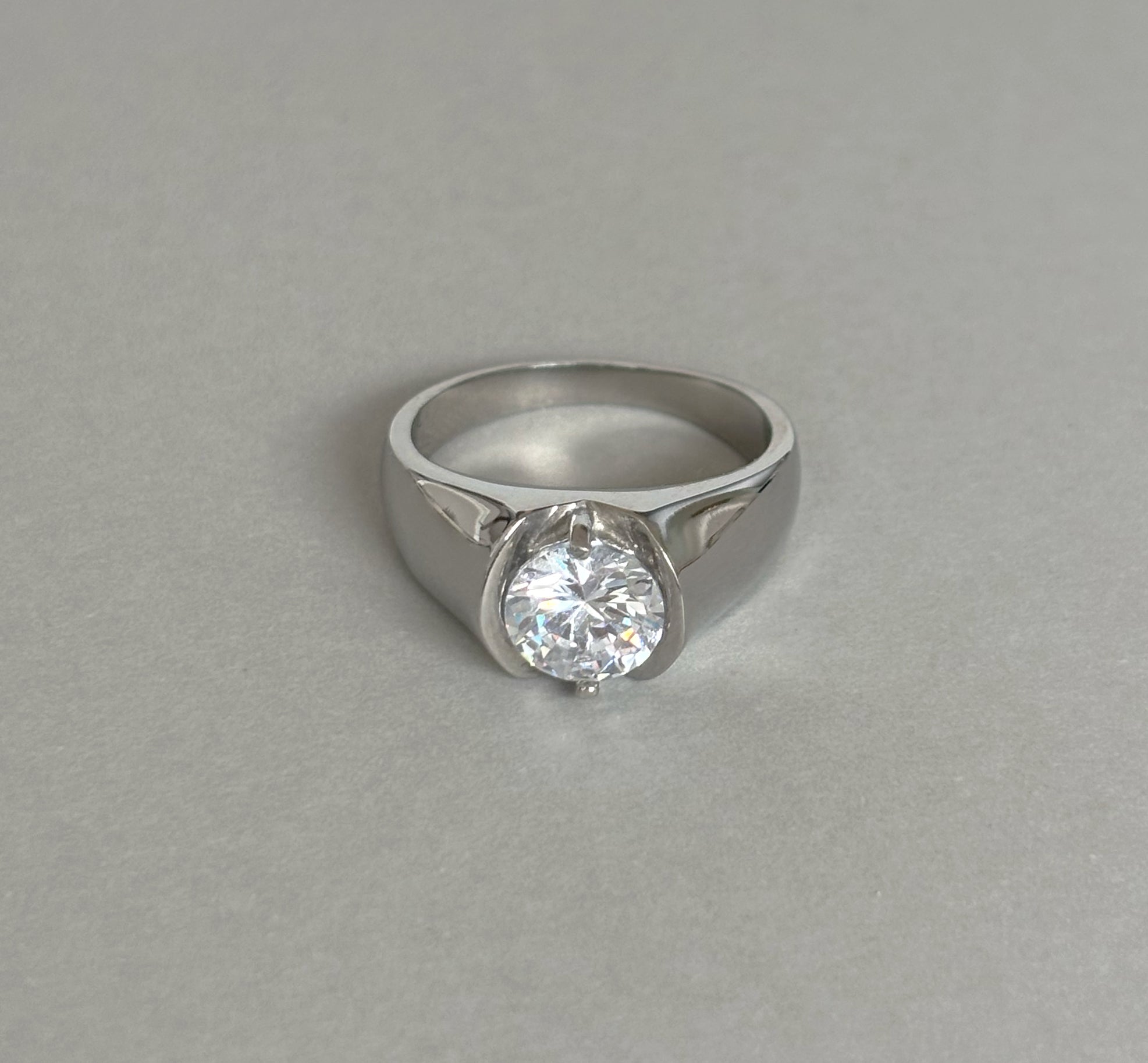 CHUNKY SOLITAIRE CZ DIAMOND RING 2CT- SAMPLE