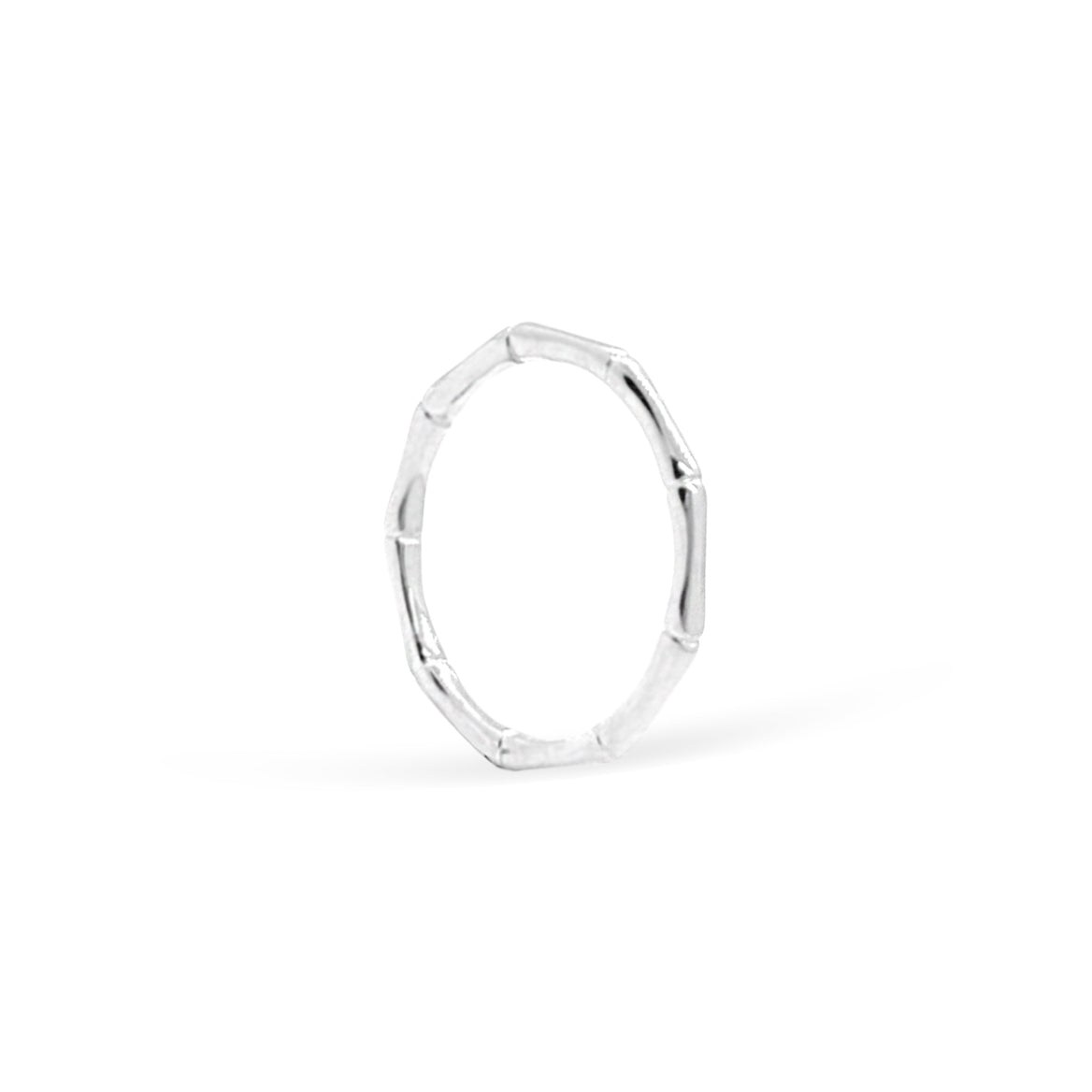 HALLIE DAINTY SILVER BAMBOO RING BAND