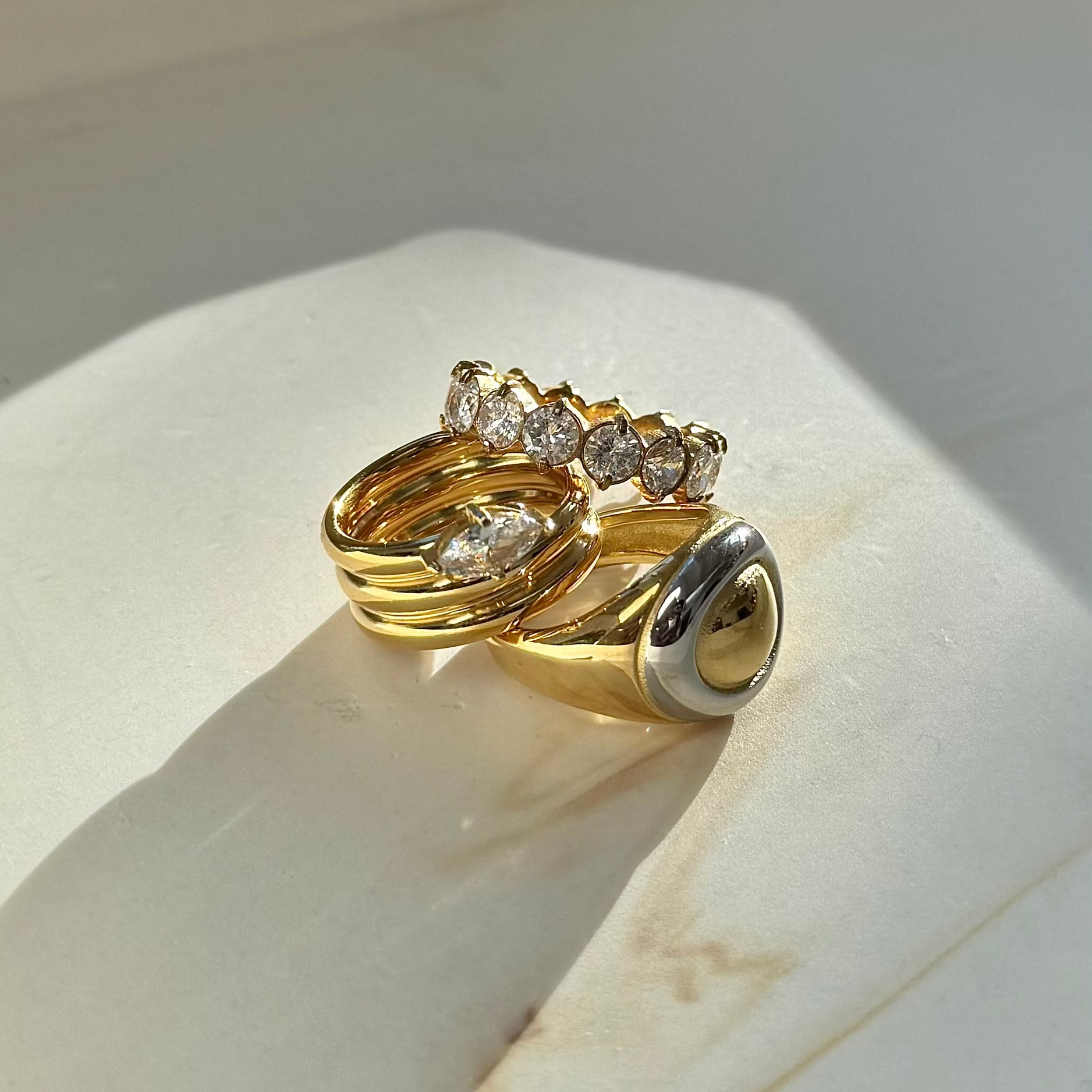 trending gold waterproof rings