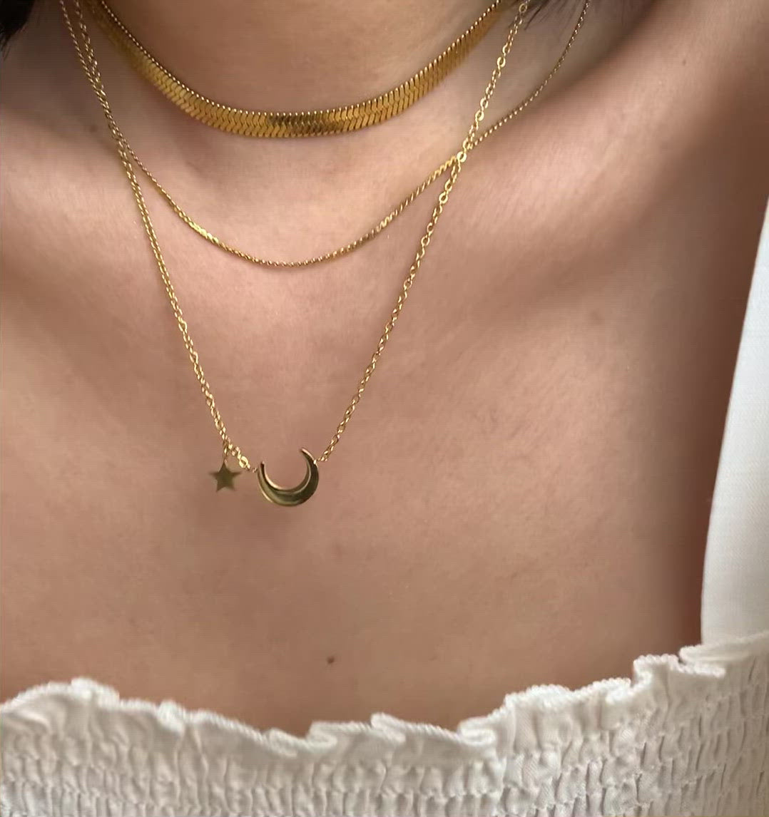 Over the Moon Necklace - Gold, Ethiopia - Women's Peace Collection