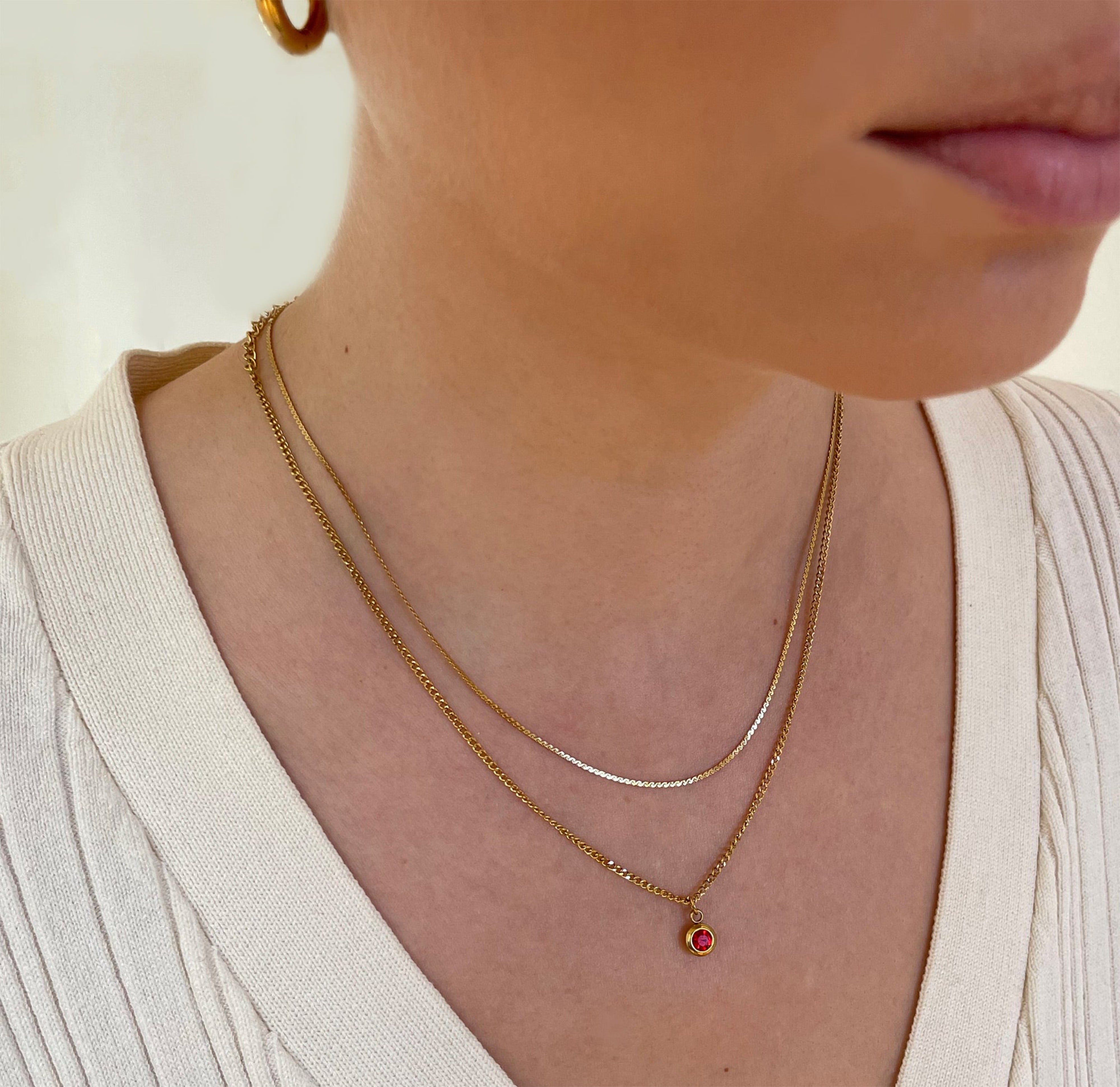 Dainty Ruby Necklace, Ruby Birthstone Jewelry, Genuine Ruby Necklace, July  Birthstone Necklace - Etsy