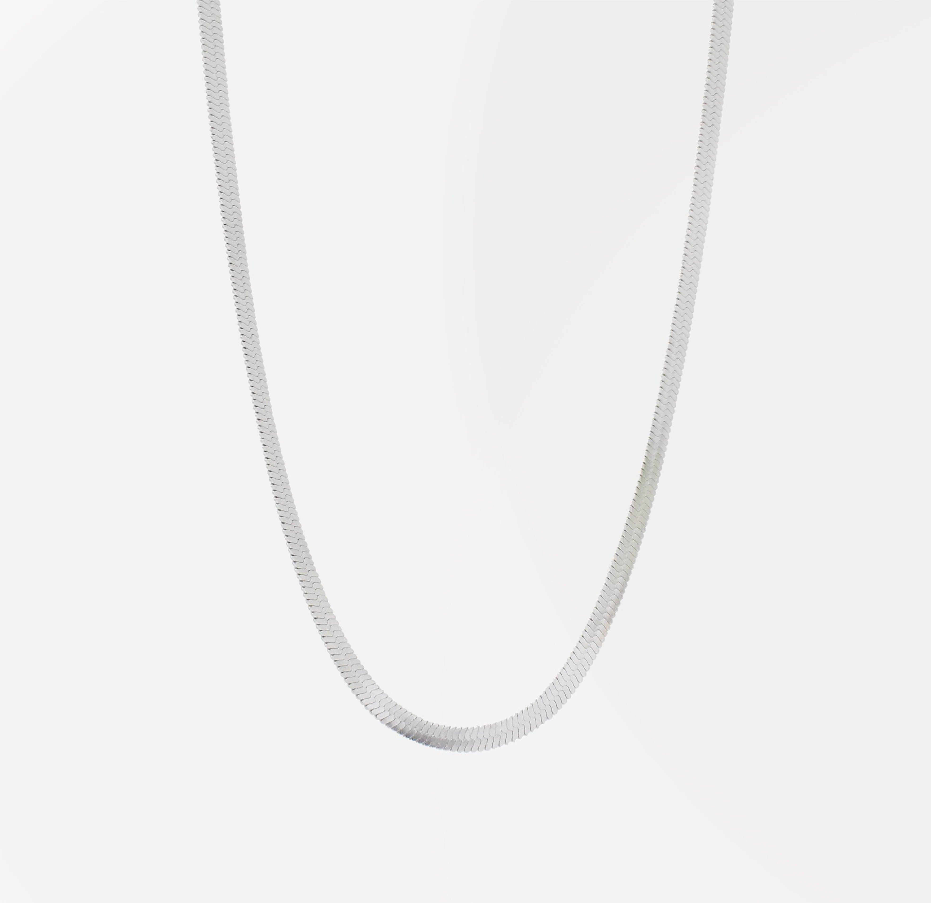 SILVER HERRINGBONE NECKLACE