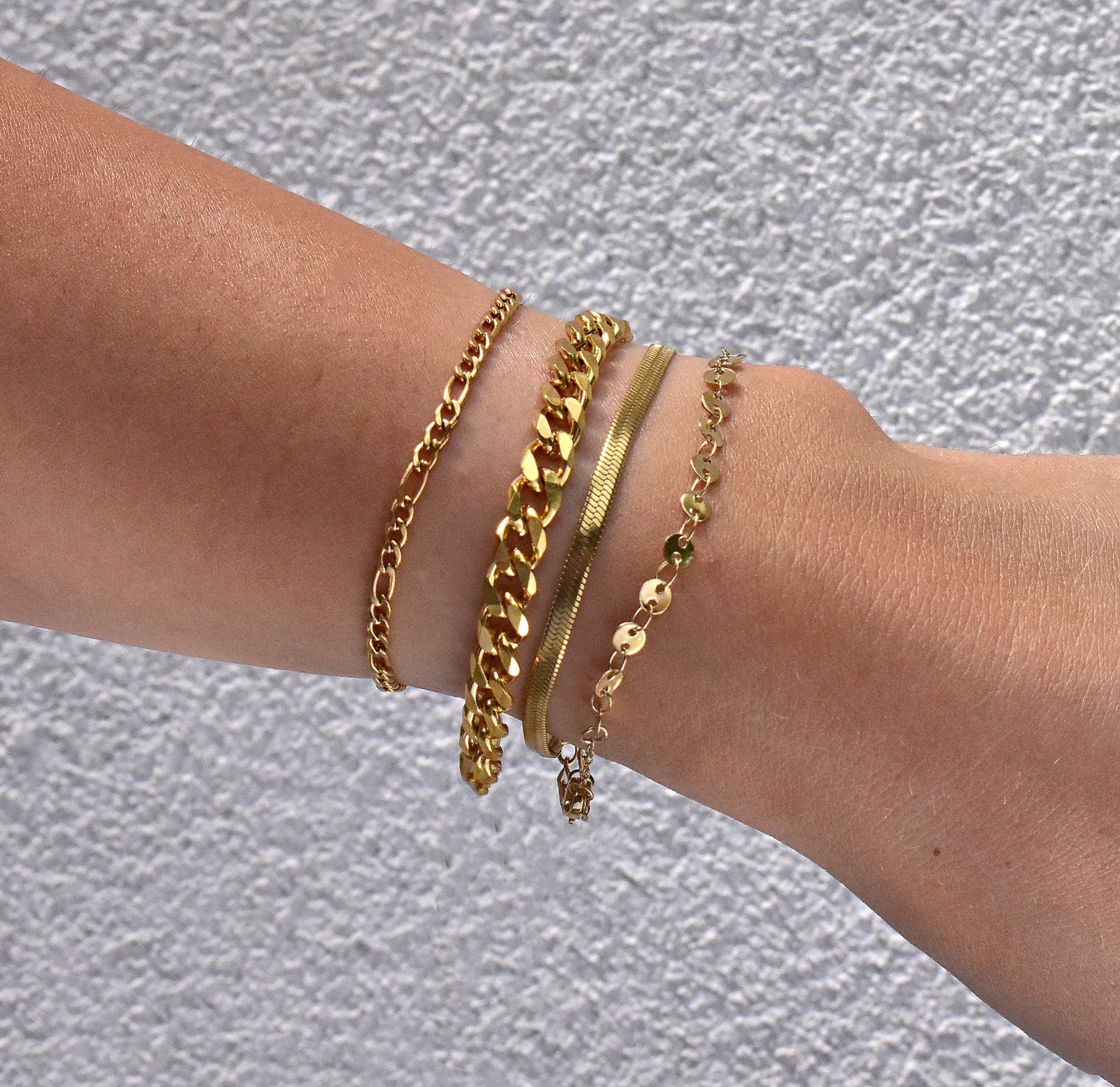 gold snake chain bracelet waterproof jewelry