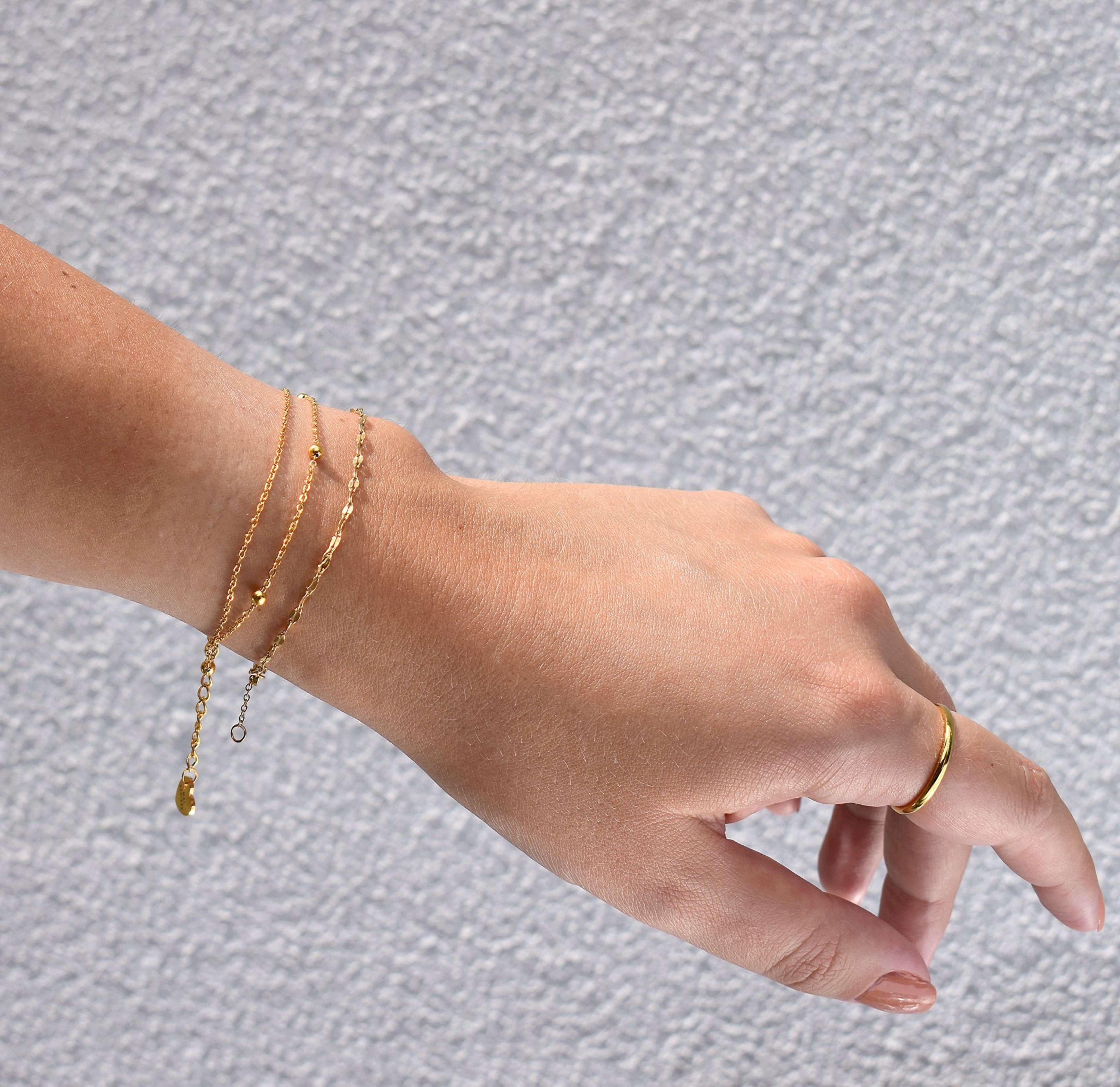 Delicate Gold Layering Bracelet,dainty Gold Bracelet Set,double