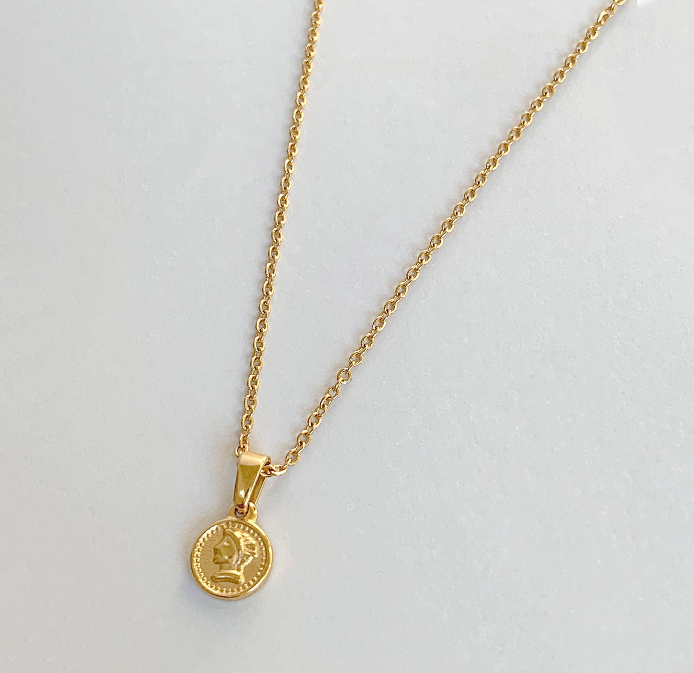 Bella Small Gold Coin Necklace - Waterproof Jewelry