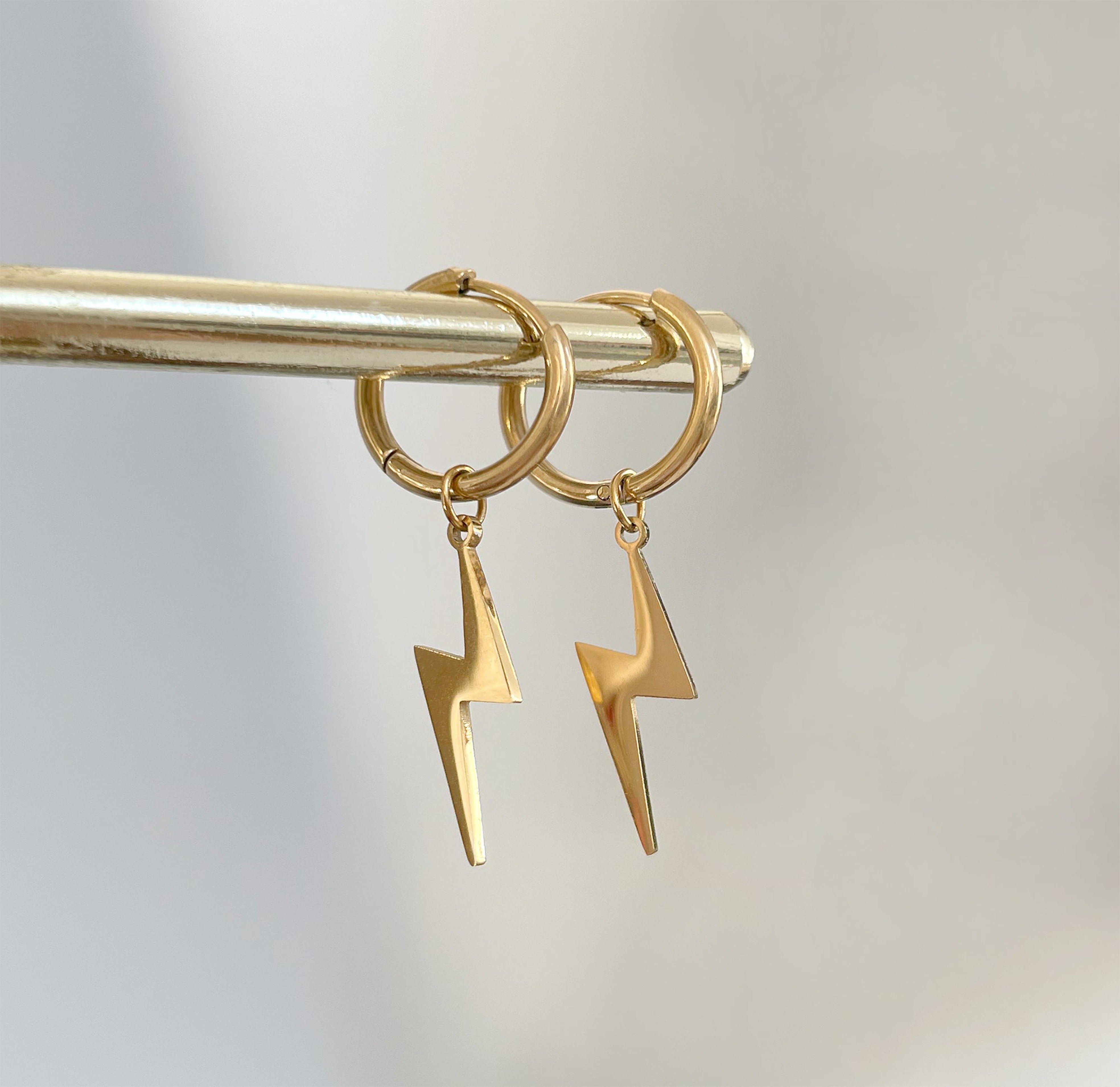 Lightning Bolt thunder brass hot Earrings