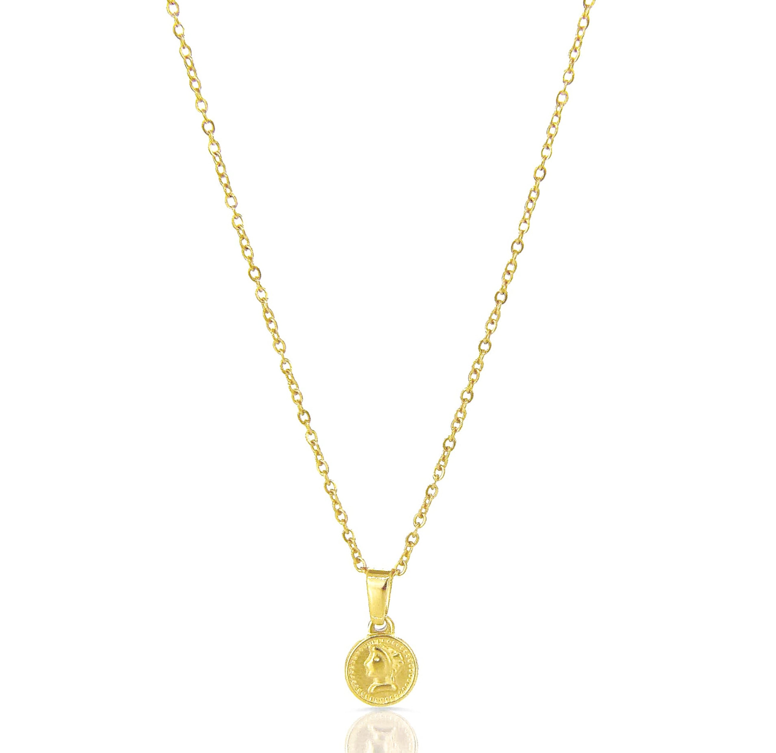 Bella Small Gold Coin Necklace - Waterproof Jewelry