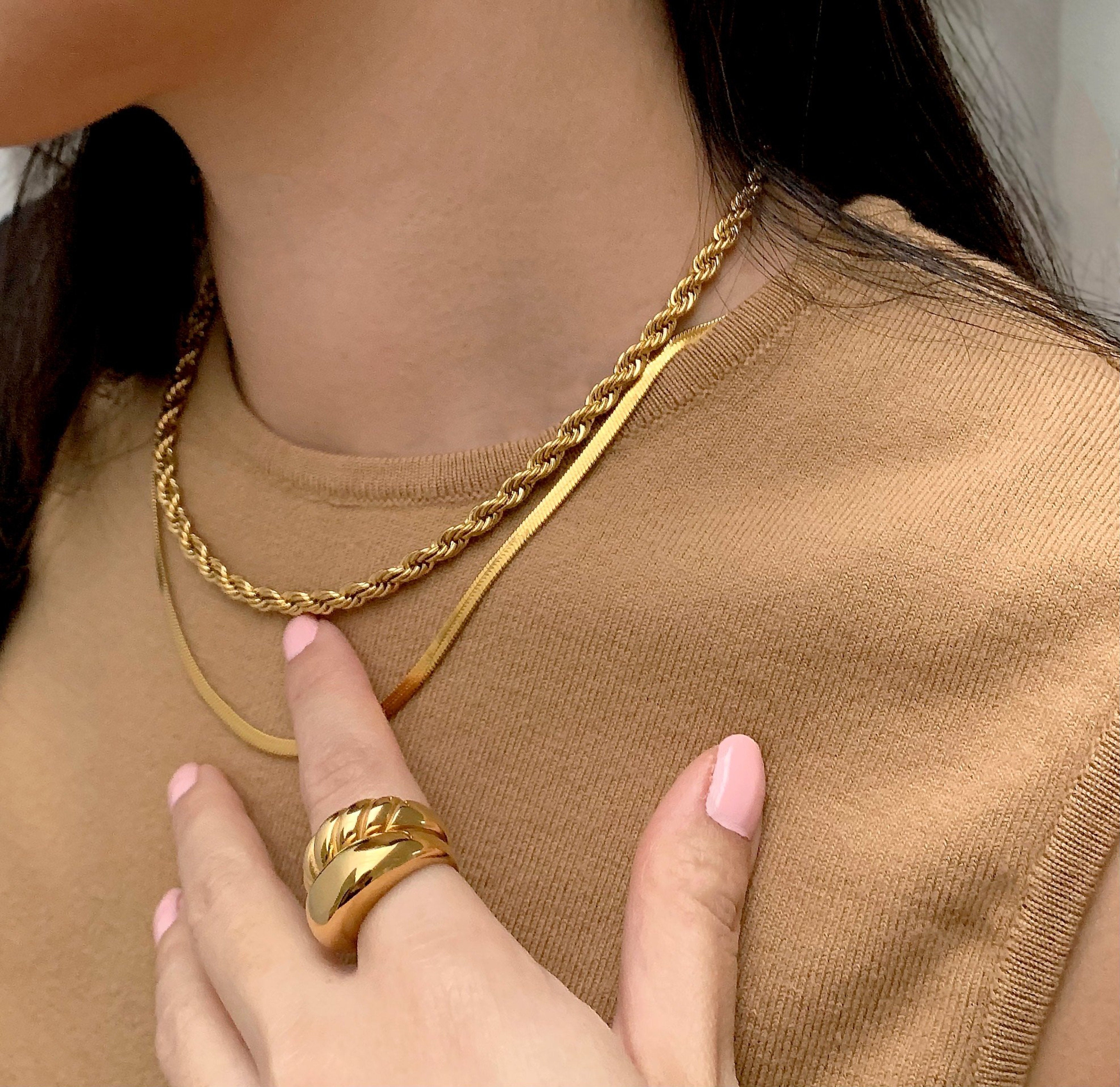 Ronnie Gold Rope Chain Necklace | Waterproof Jewelry – Mai Désirée