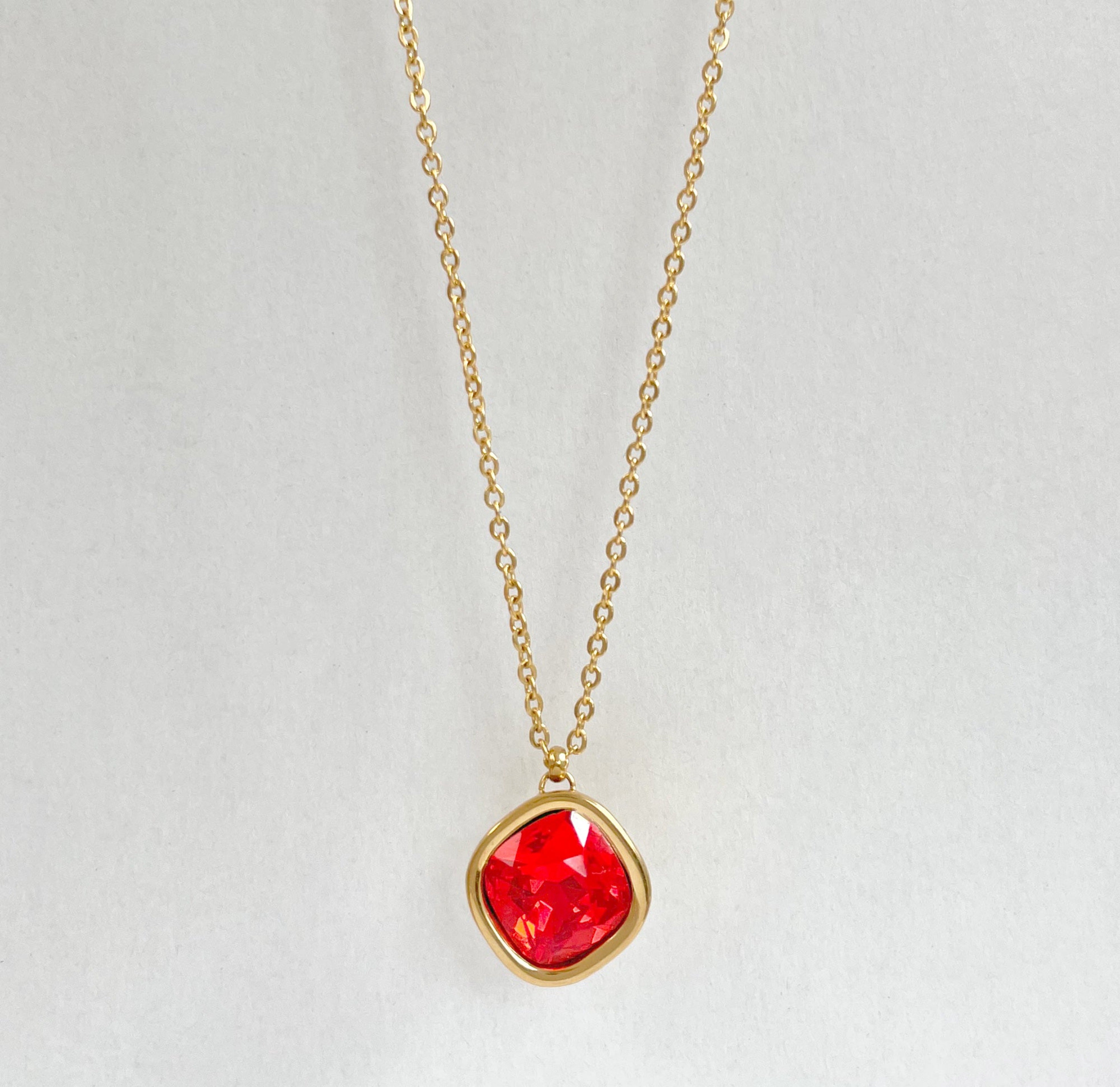 18K RED PENDANT NECKLACE SAMPLE WATERPROOF JEWELRY